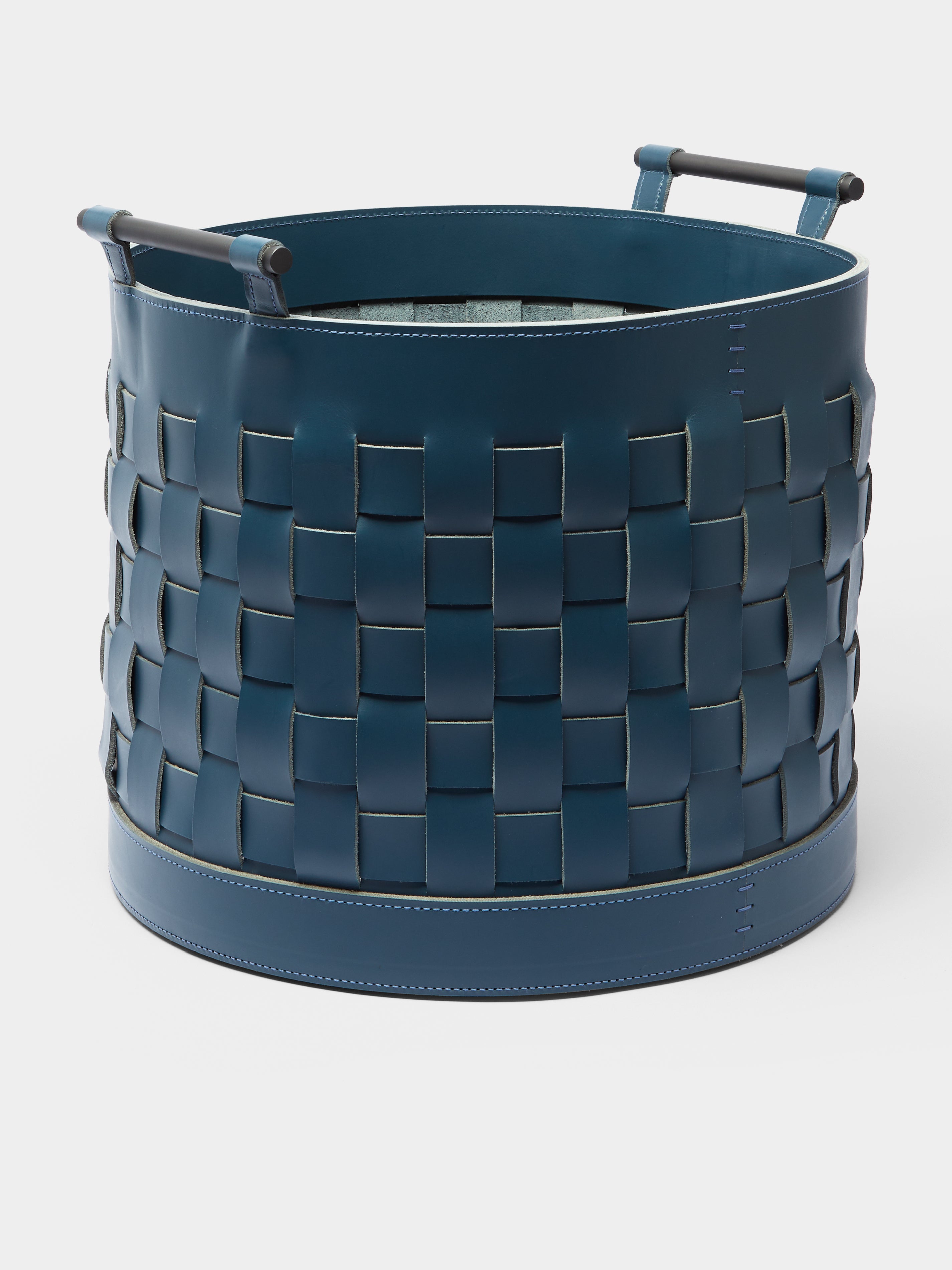 Ravenna Woven Leather Round Basket