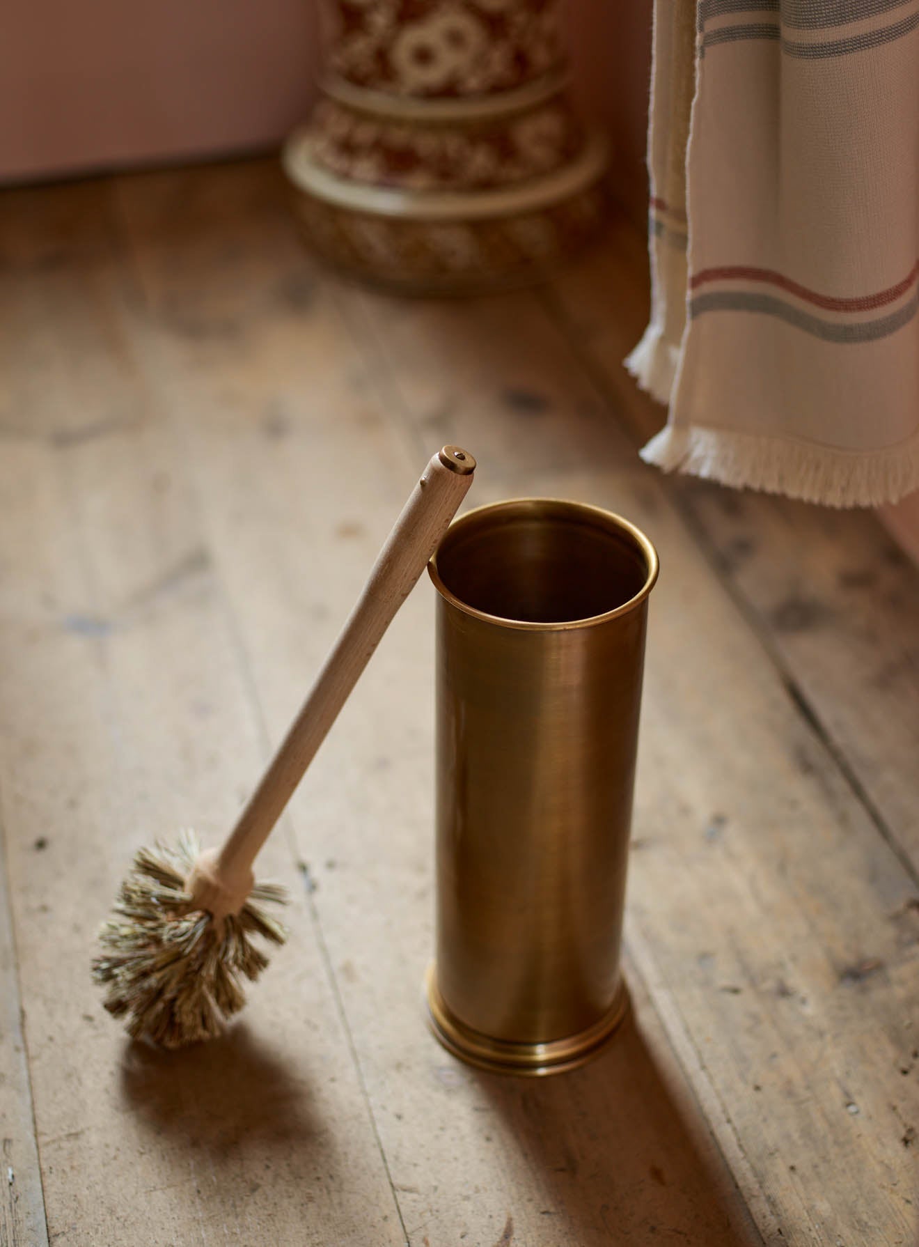 Bilton Toilet Brush Holder, Antique Brass
