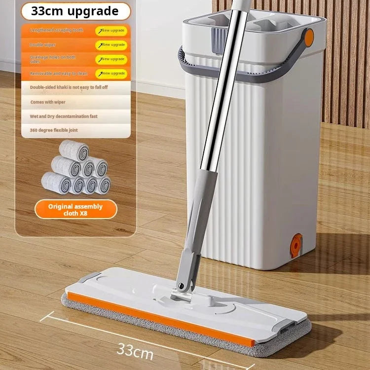 Hand Free Flat Floor With Bucket Mop 33cm