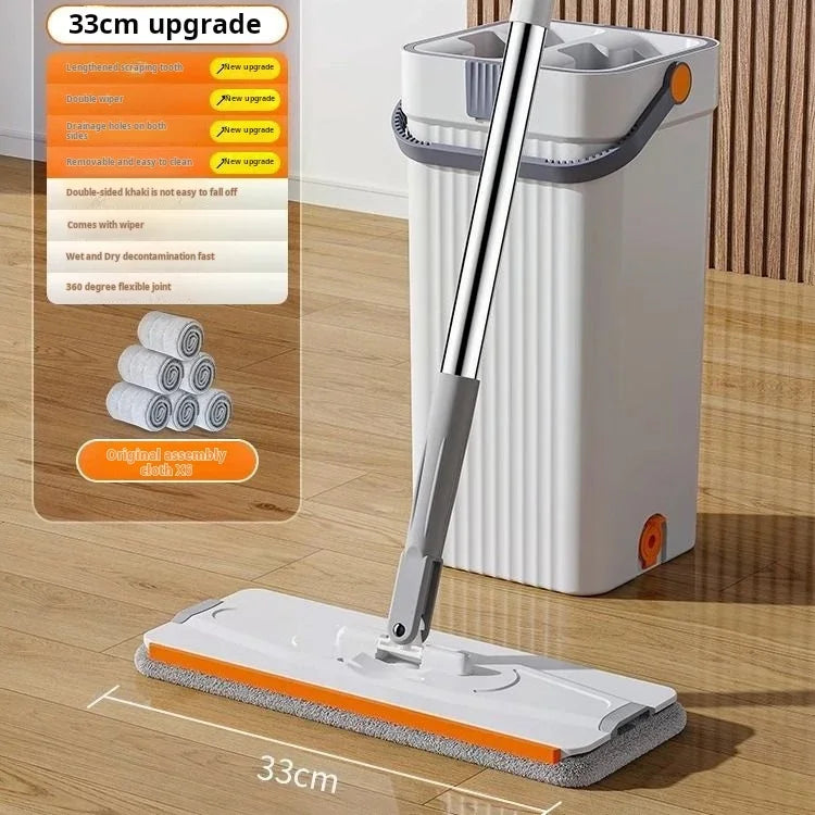 Hand Free Flat Floor With Bucket Mop 33cm