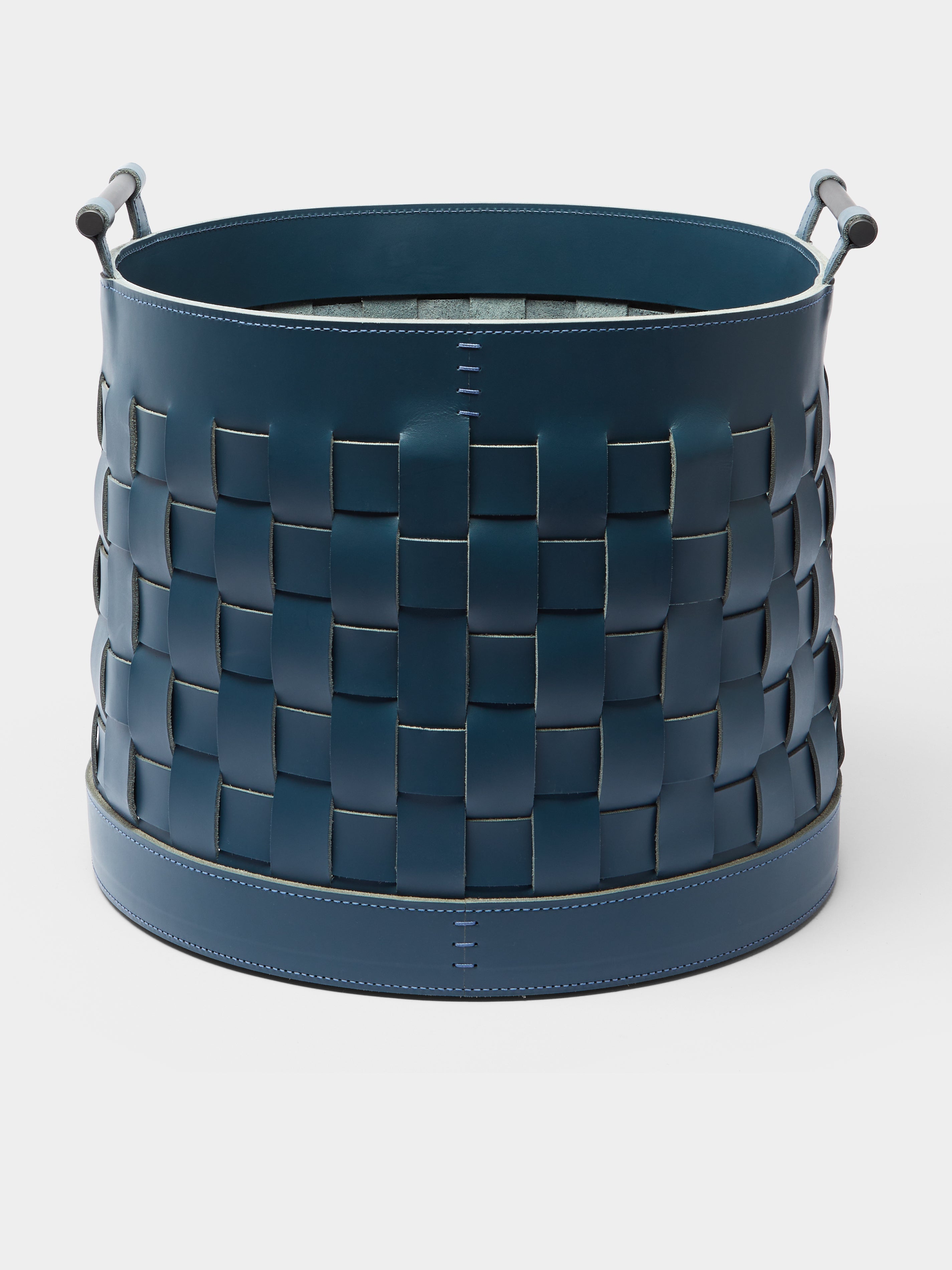 Ravenna Woven Leather Round Basket