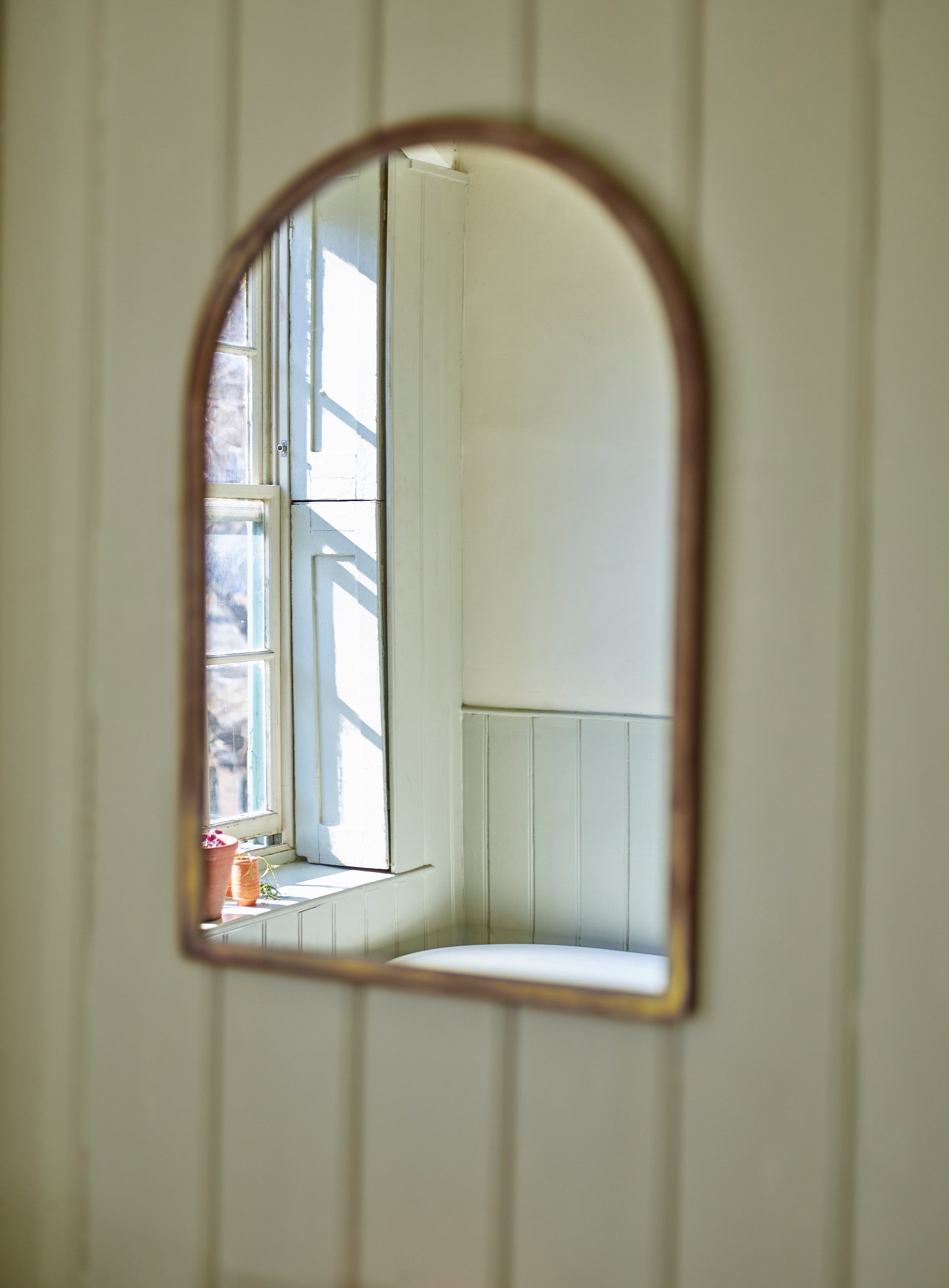 Aster Arched Mirror, Antique Brass