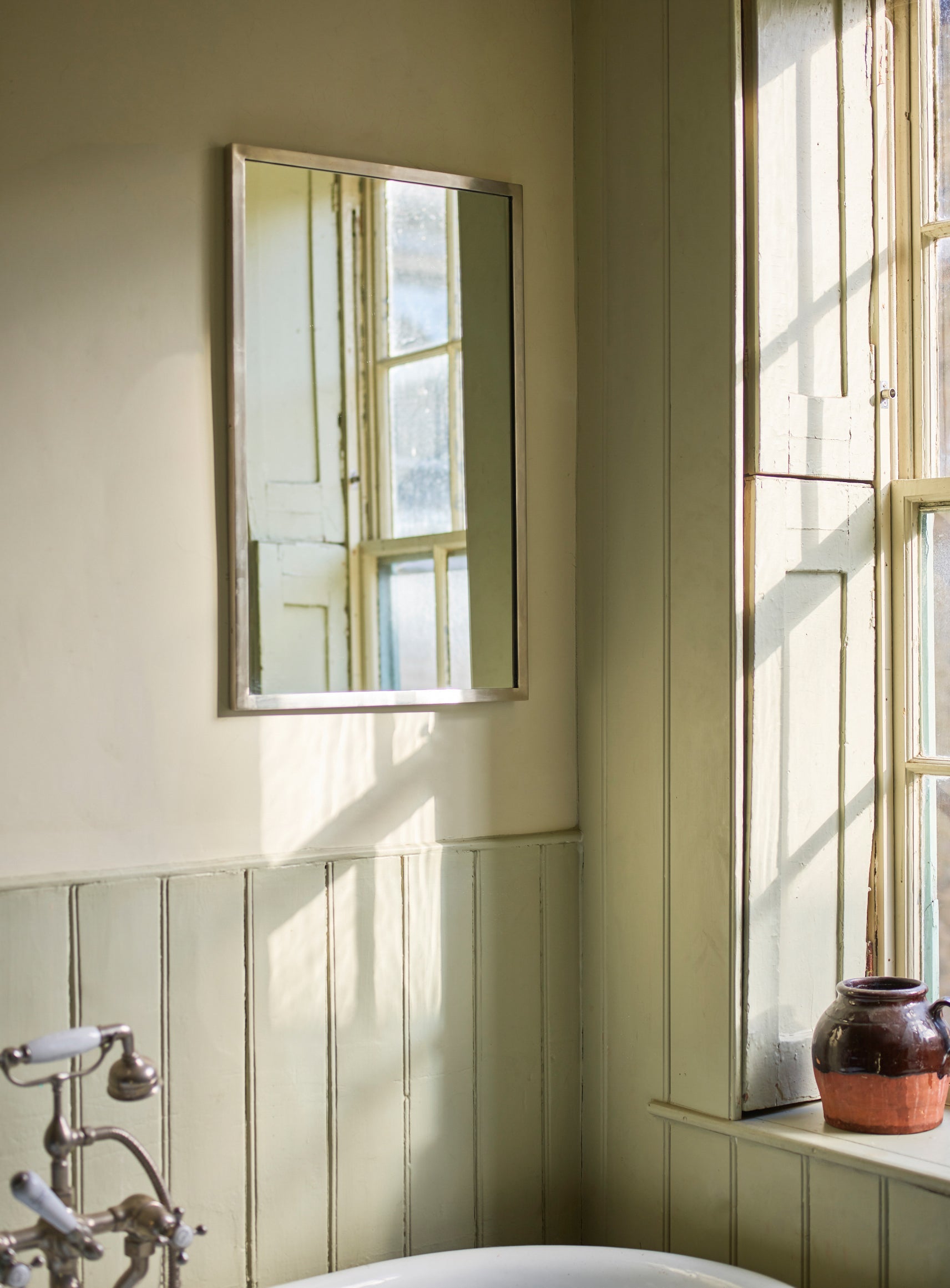 Aster Rectangular Mirror, Matt Nickel