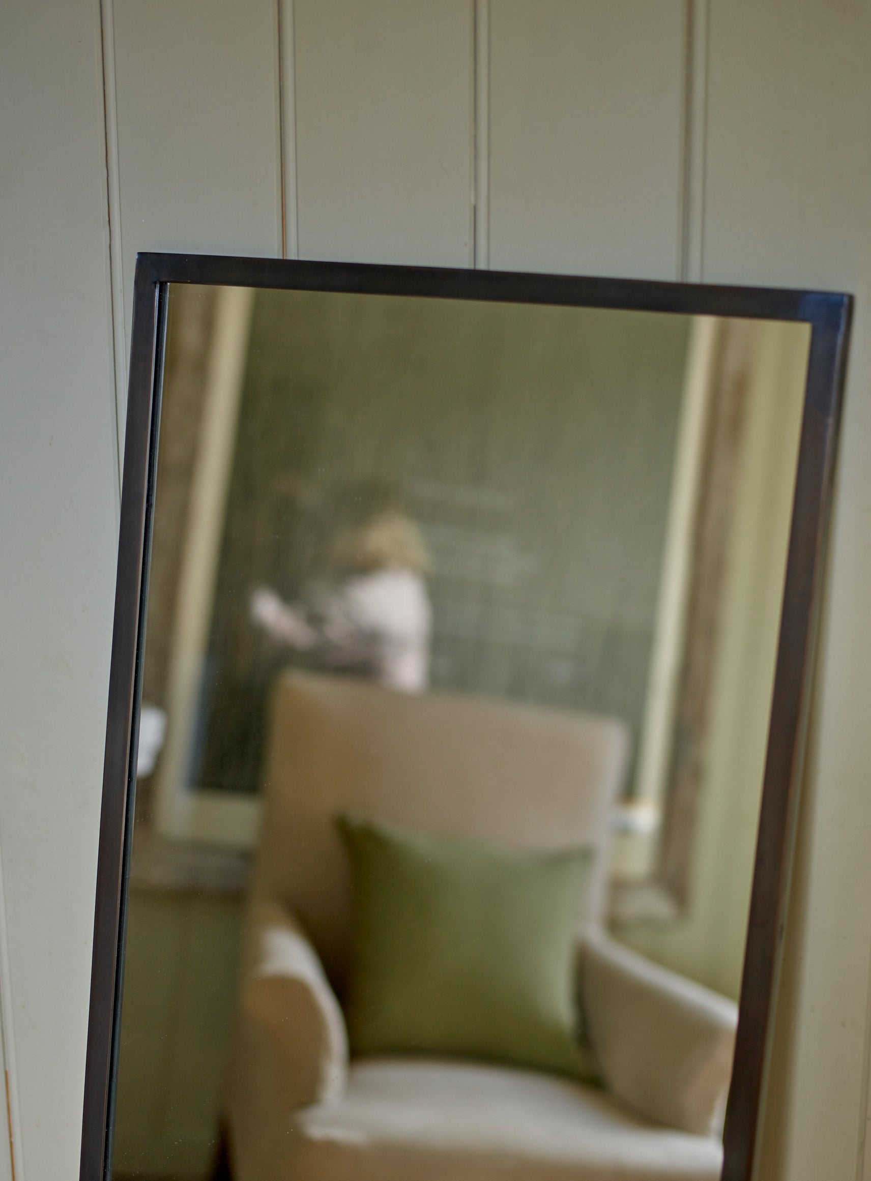 Aster Rectangular Mirror, Blackened Brass