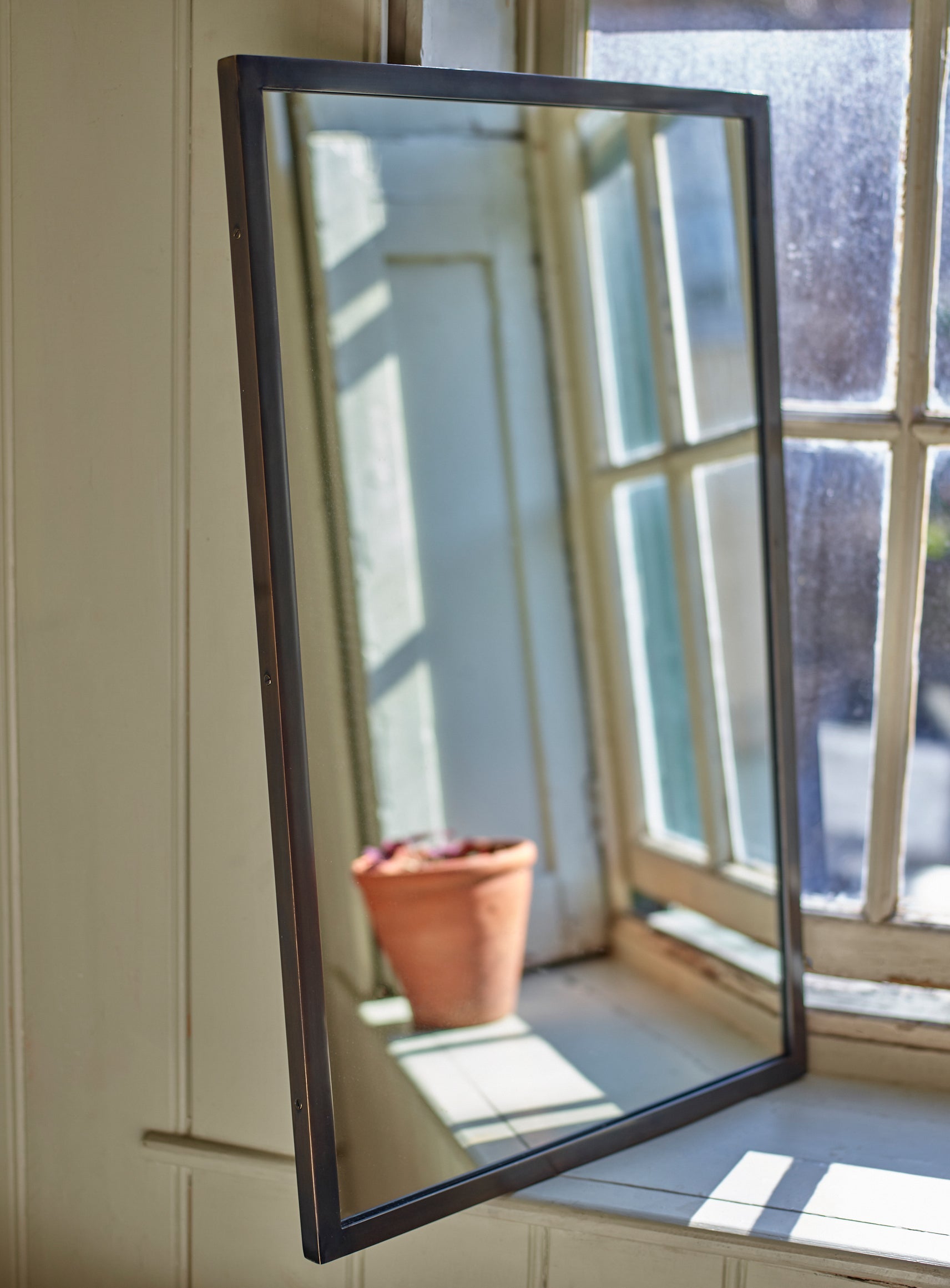 Aster Rectangular Mirror, Blackened Brass