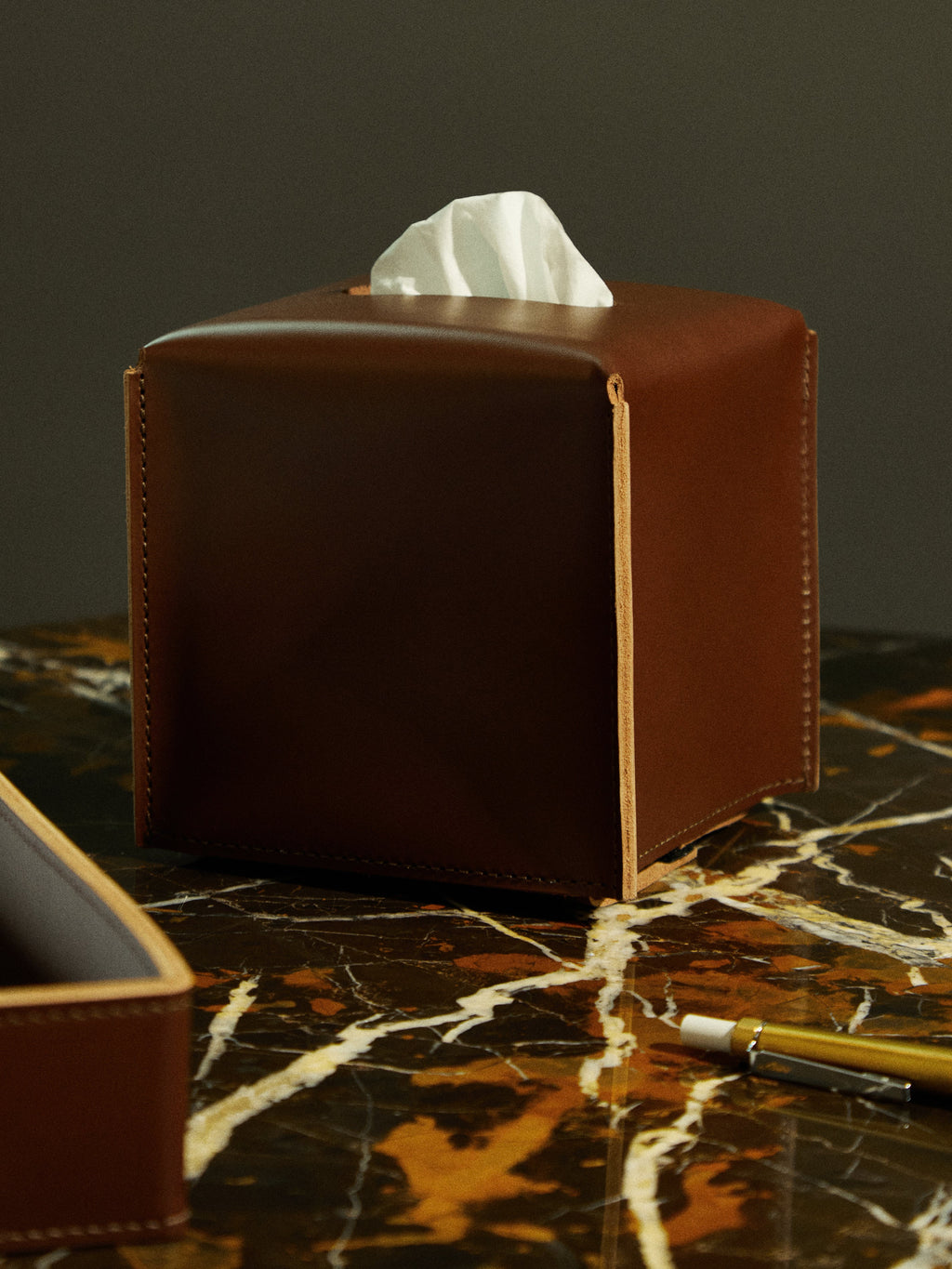 Amsterdam Leather Tissue Box