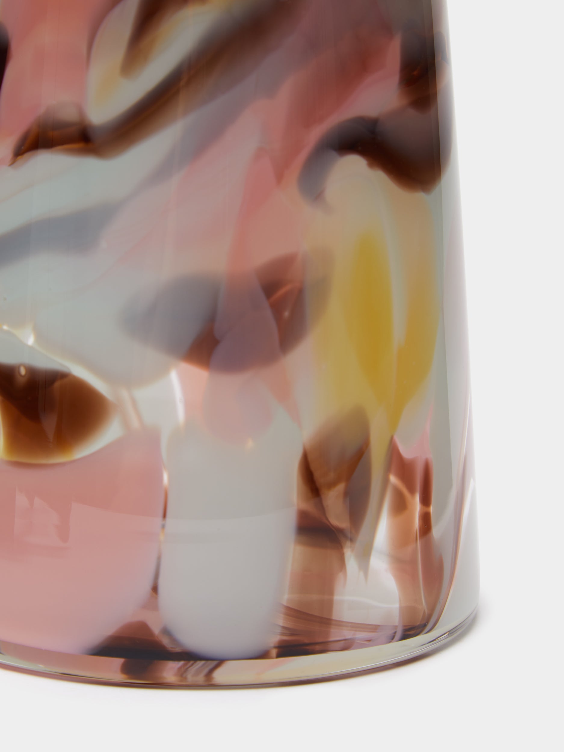 Marbled Hand-Blown Glass Vase (8in/20cm)