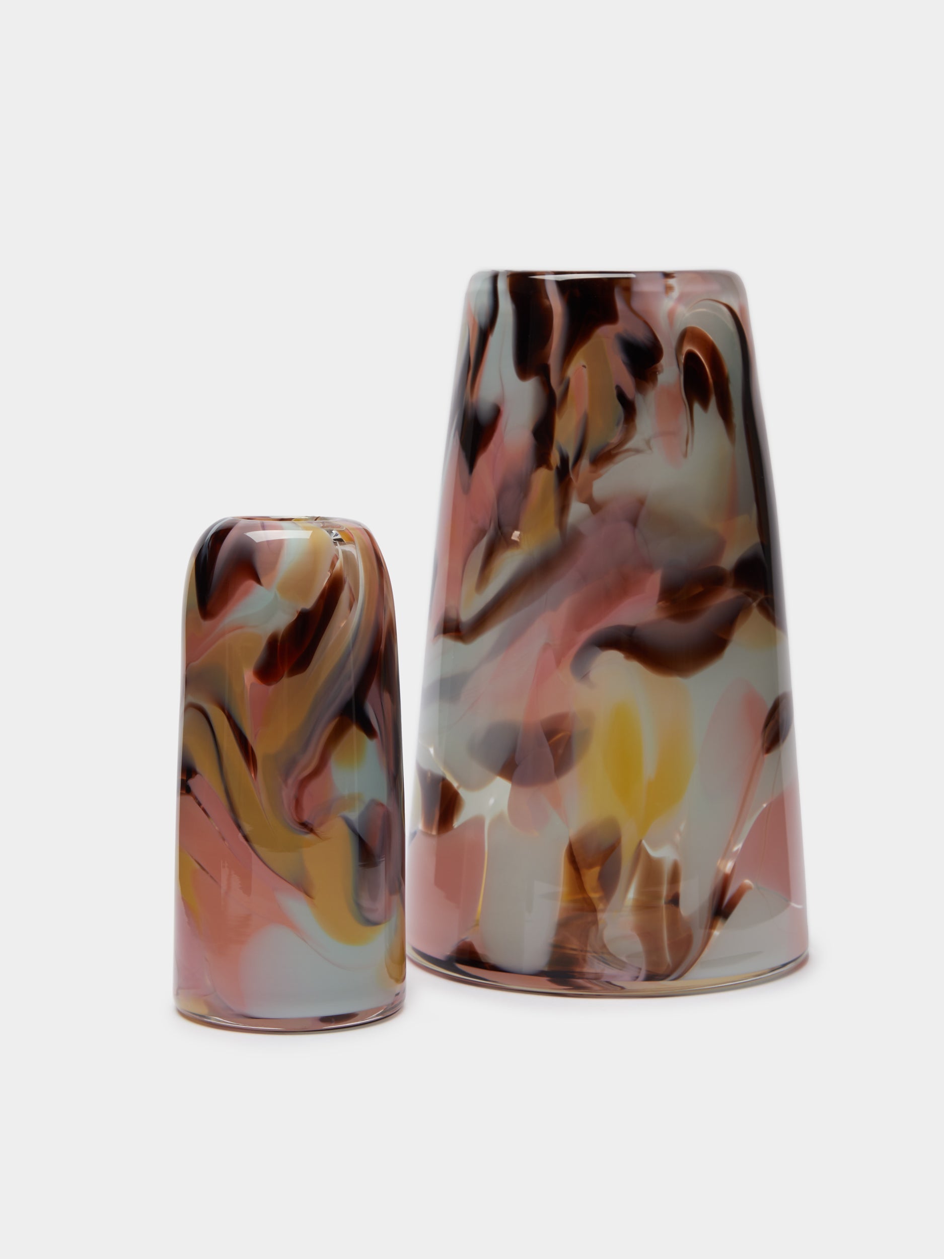 Marbled Hand-Blown Glass Vase (8in/20cm)