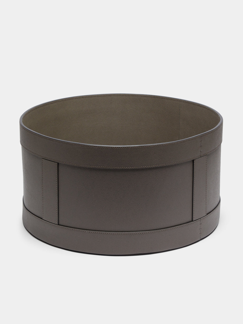 Leather Round Storage Basket