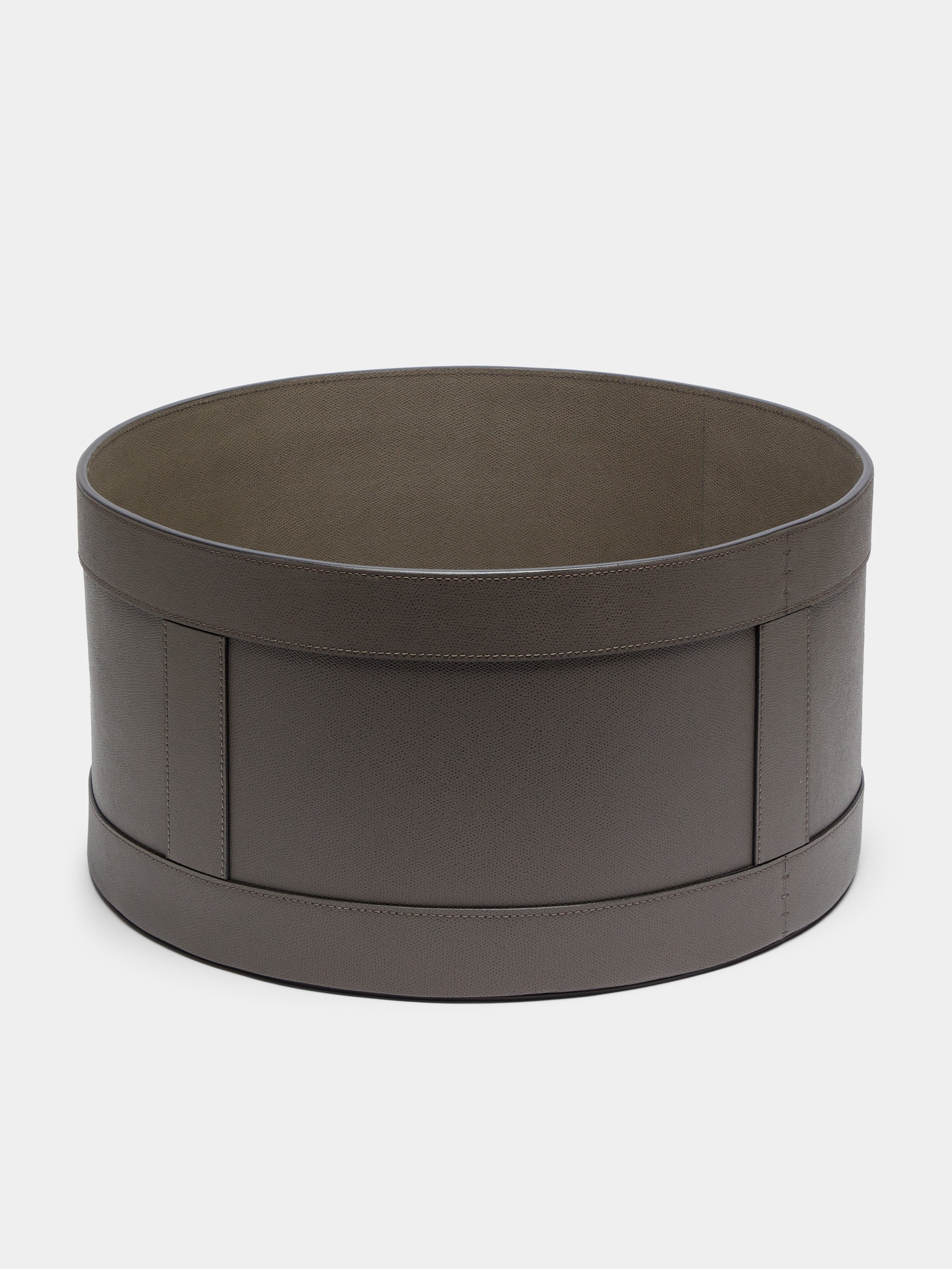 Leather Round Storage Basket