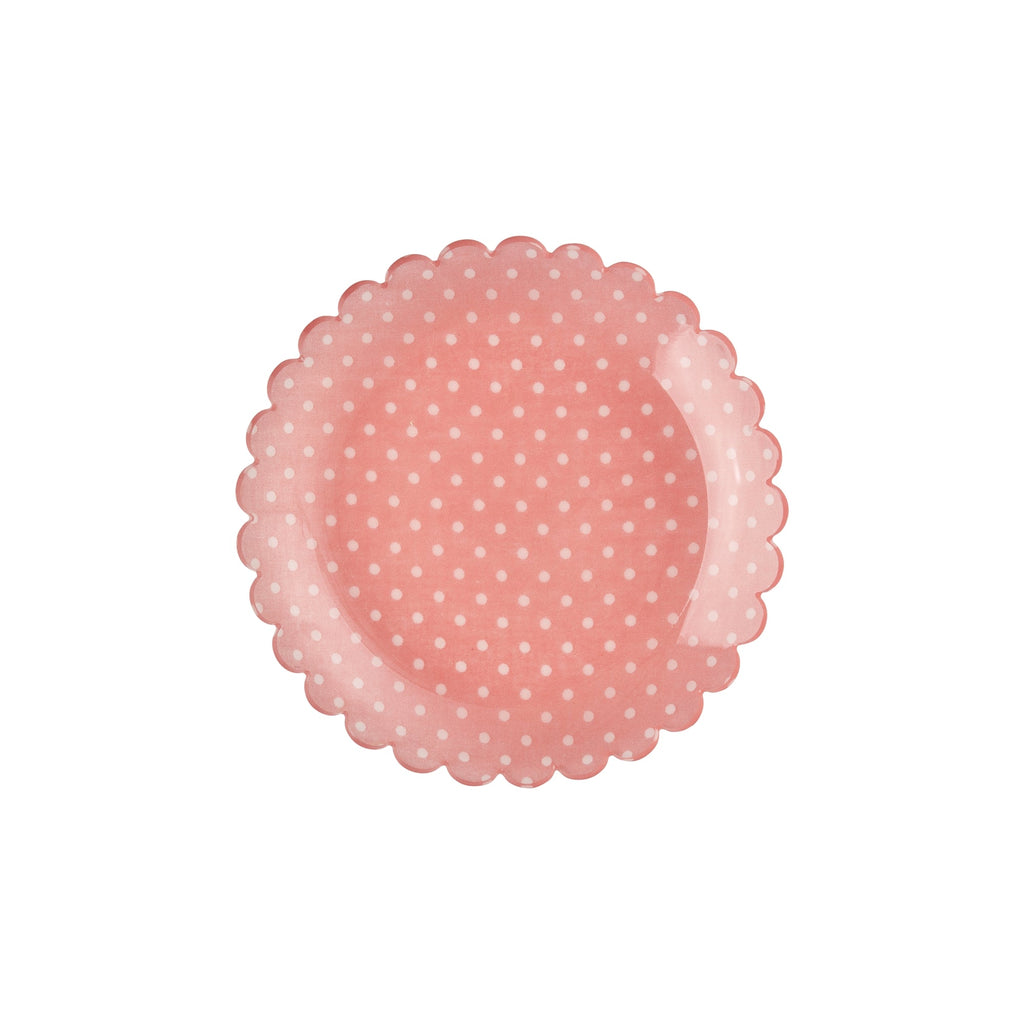 Acrylic Cake Plate with Coral Dots Fabric