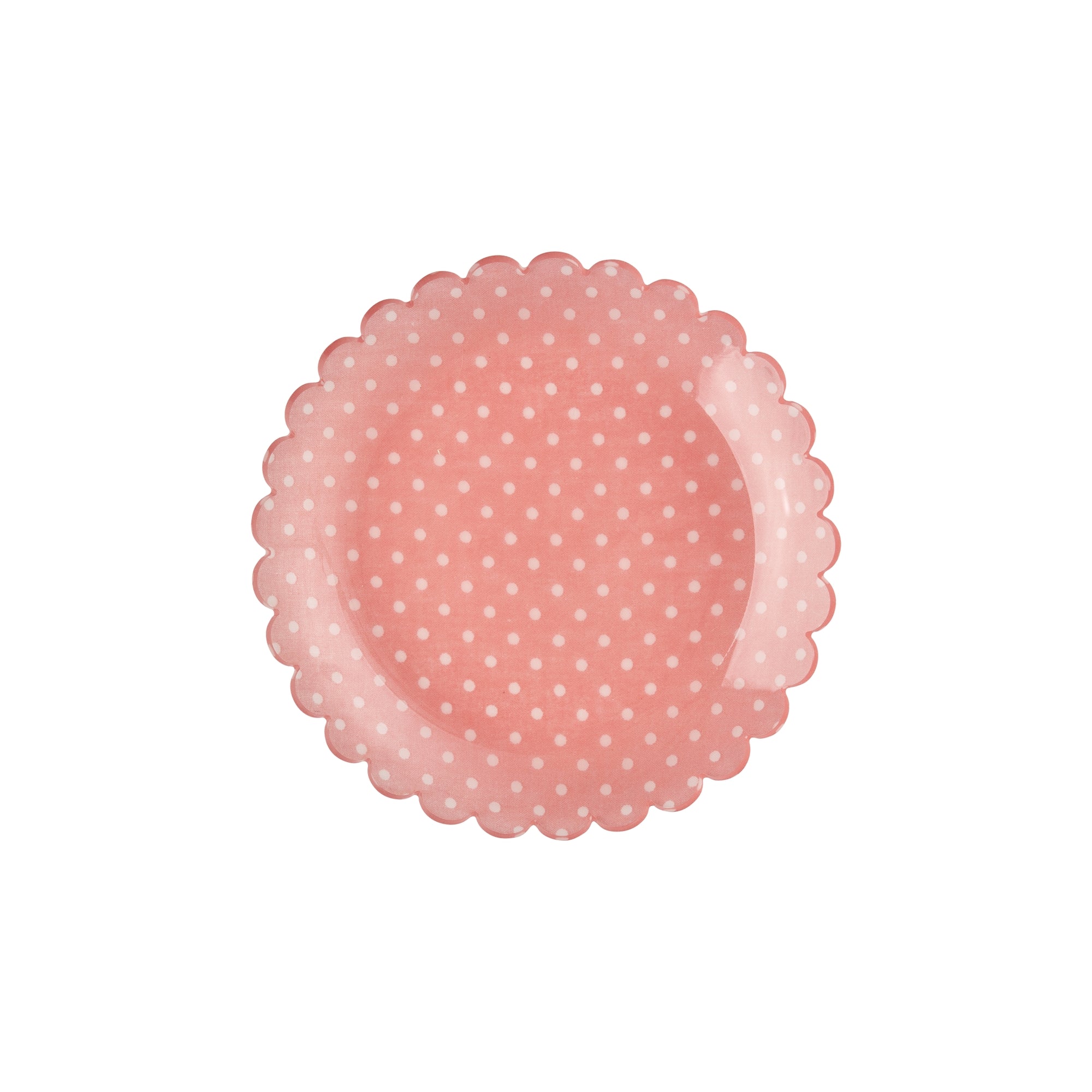Acrylic Cake Plate with Coral Dots Fabric