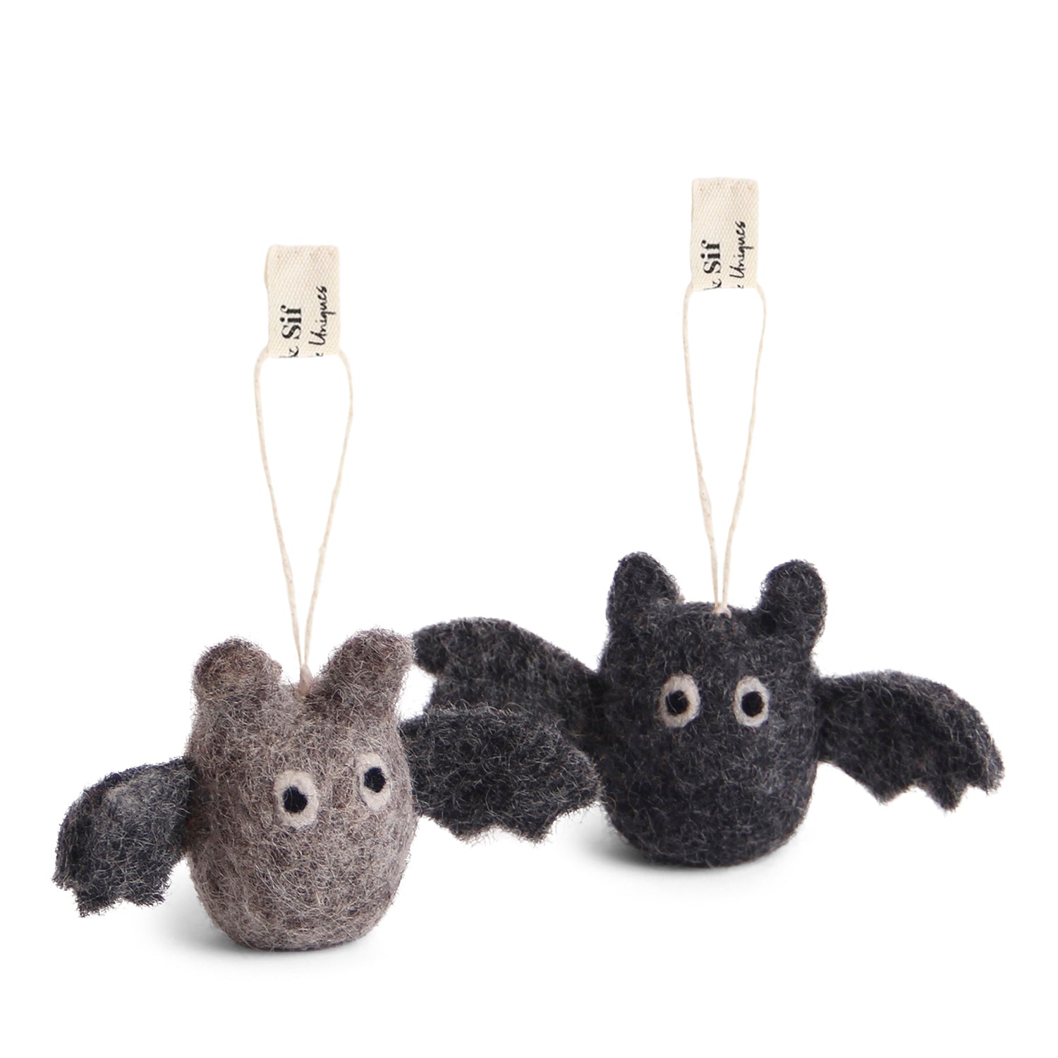 Bat Felt Baubles (Set of 2)