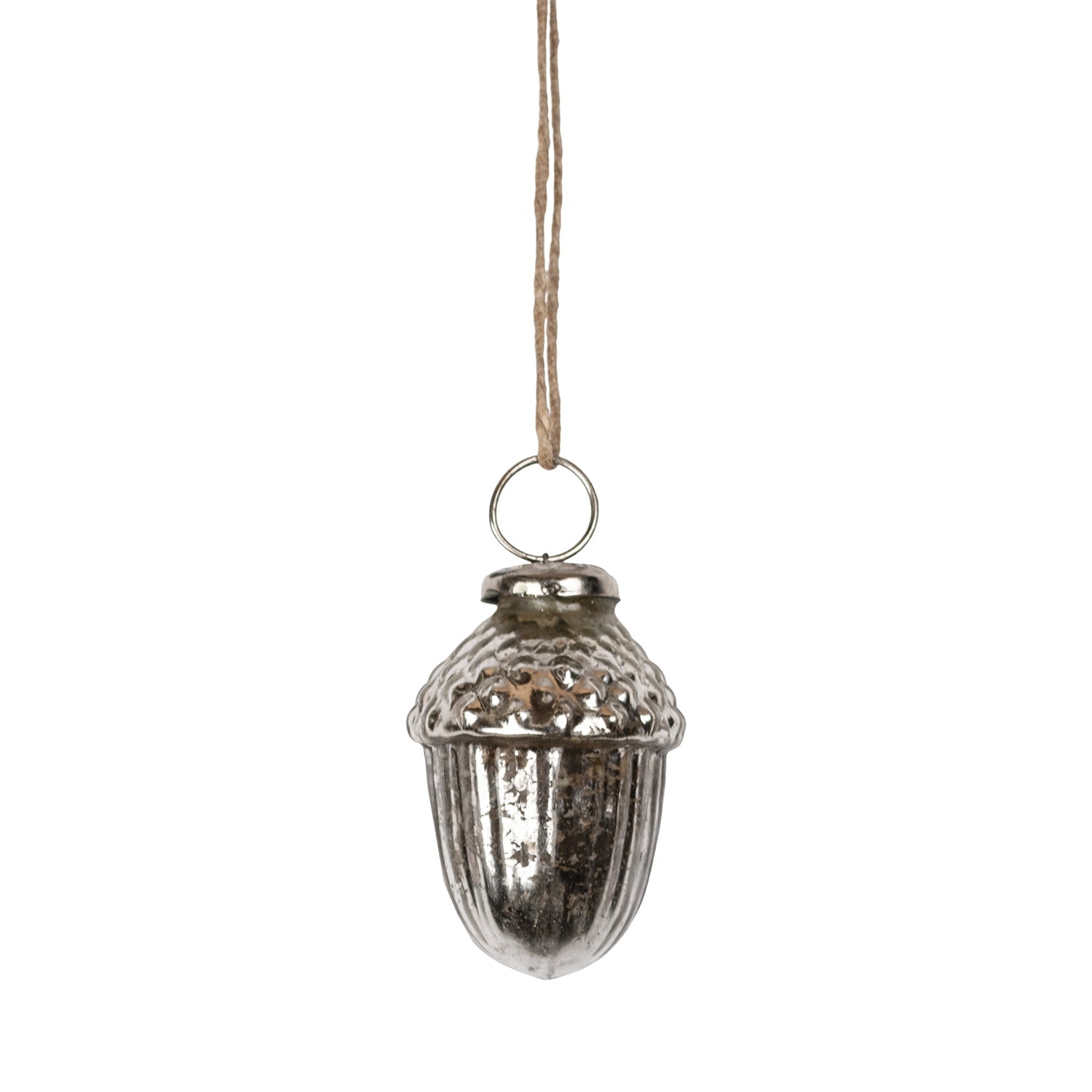 Antique Silver Mini Acorn Bauble