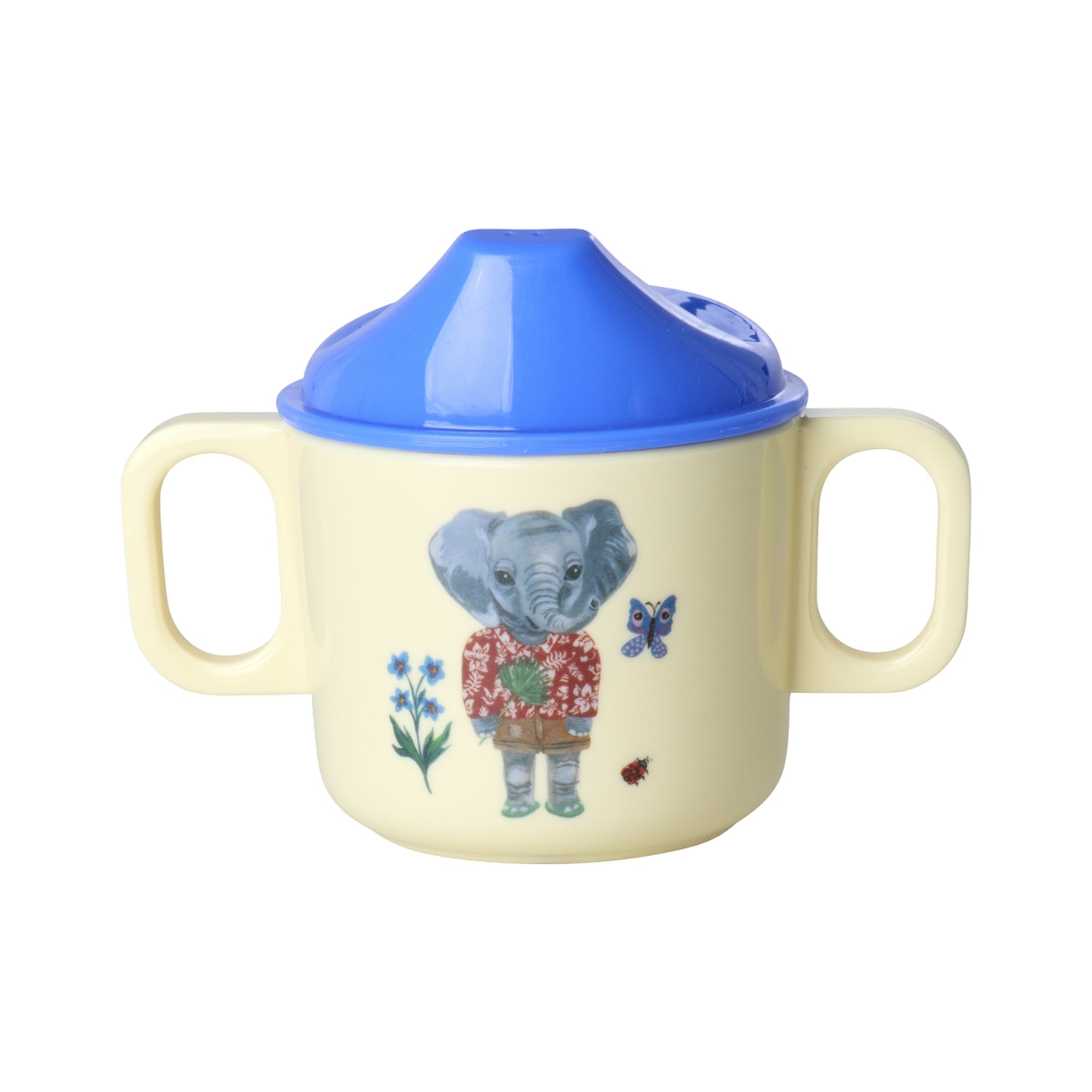 Melamine 2 Handle Baby Cup with Nathalie Lété Print - Blue - 250 ml