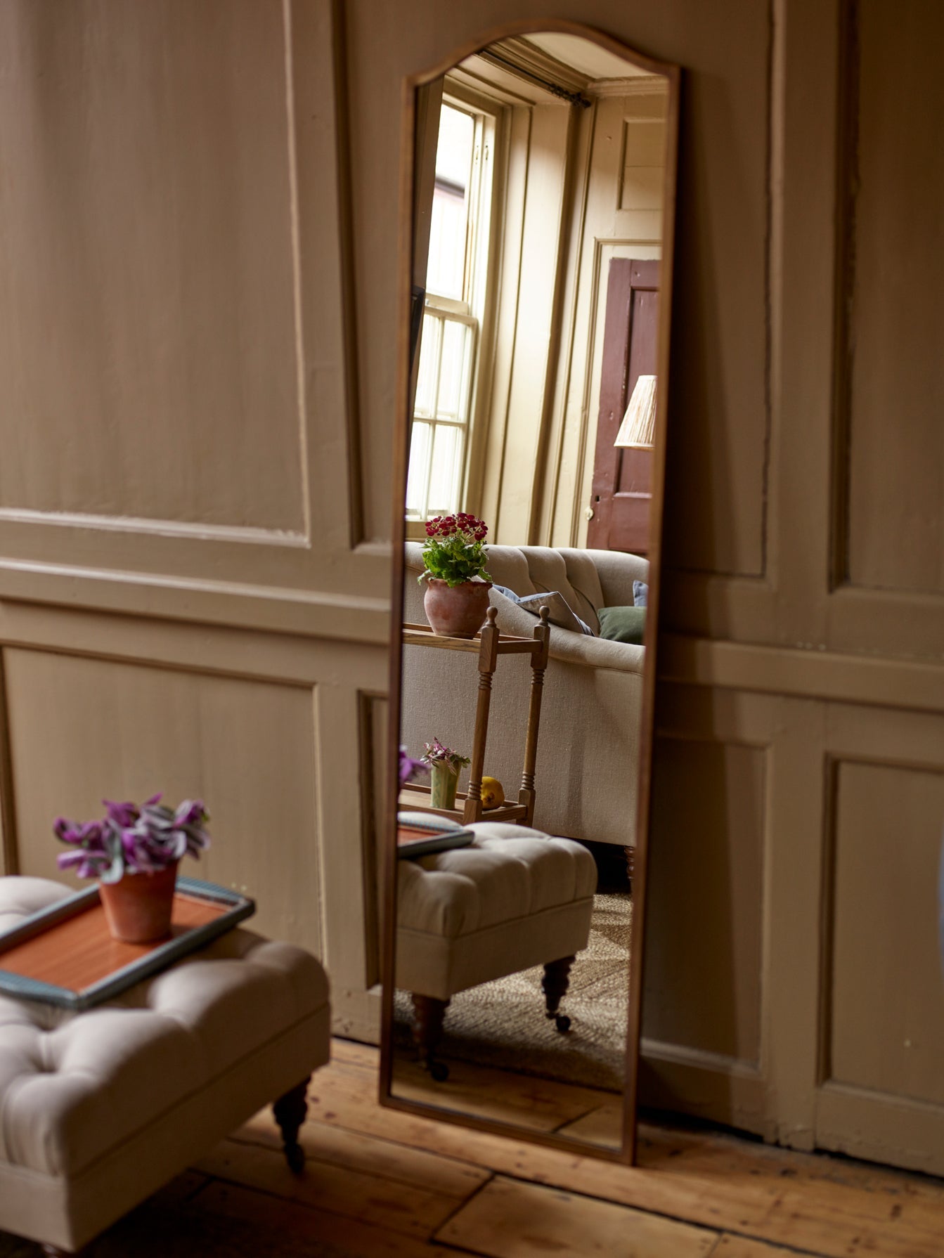 Balcombe Full Length Mirror, Antique Brass