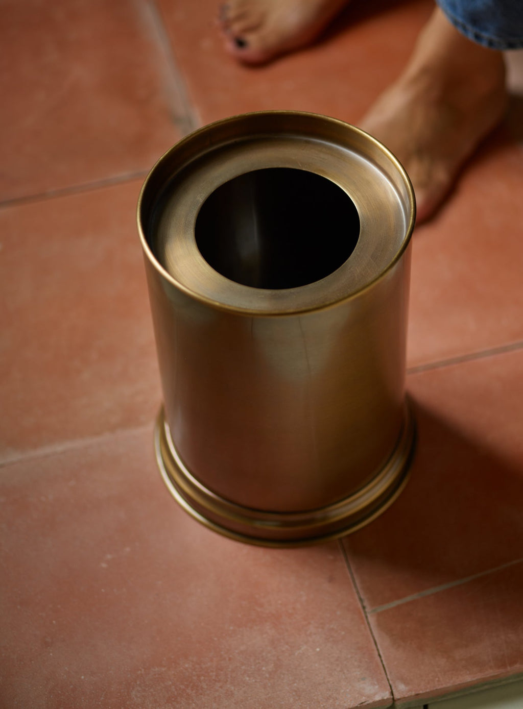 Bilton Bathroom Bin, Antique Brass