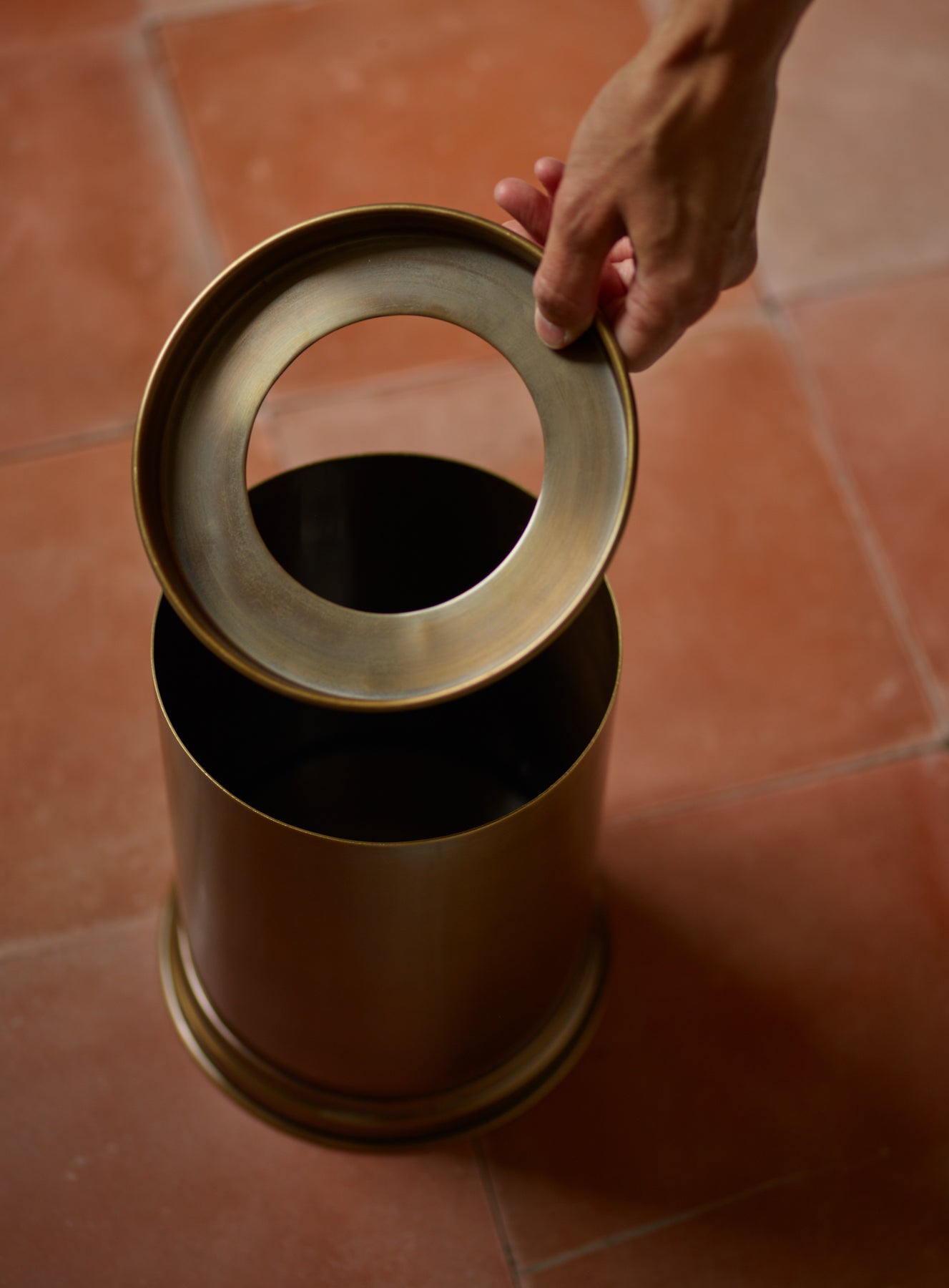 Bilton Bathroom Bin, Antique Brass