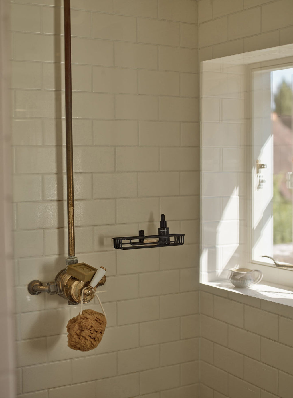 Bilton Shower Caddy, Blackened Brass