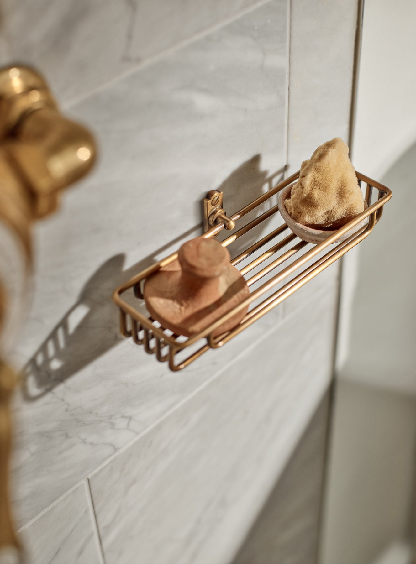 Bilton Shower Caddy, Antique Brass
