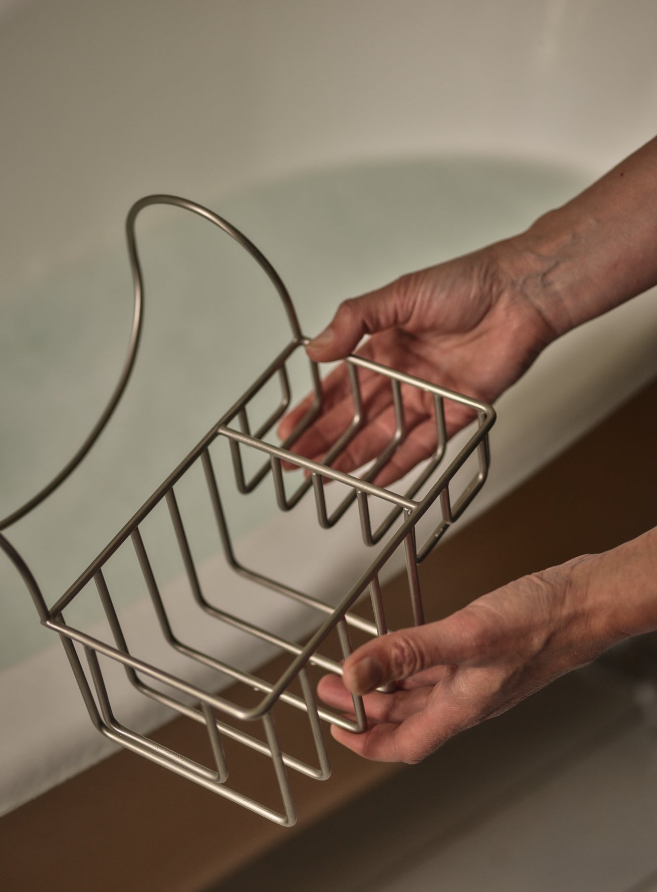 Bilton Bath Caddy, Matt Nickel