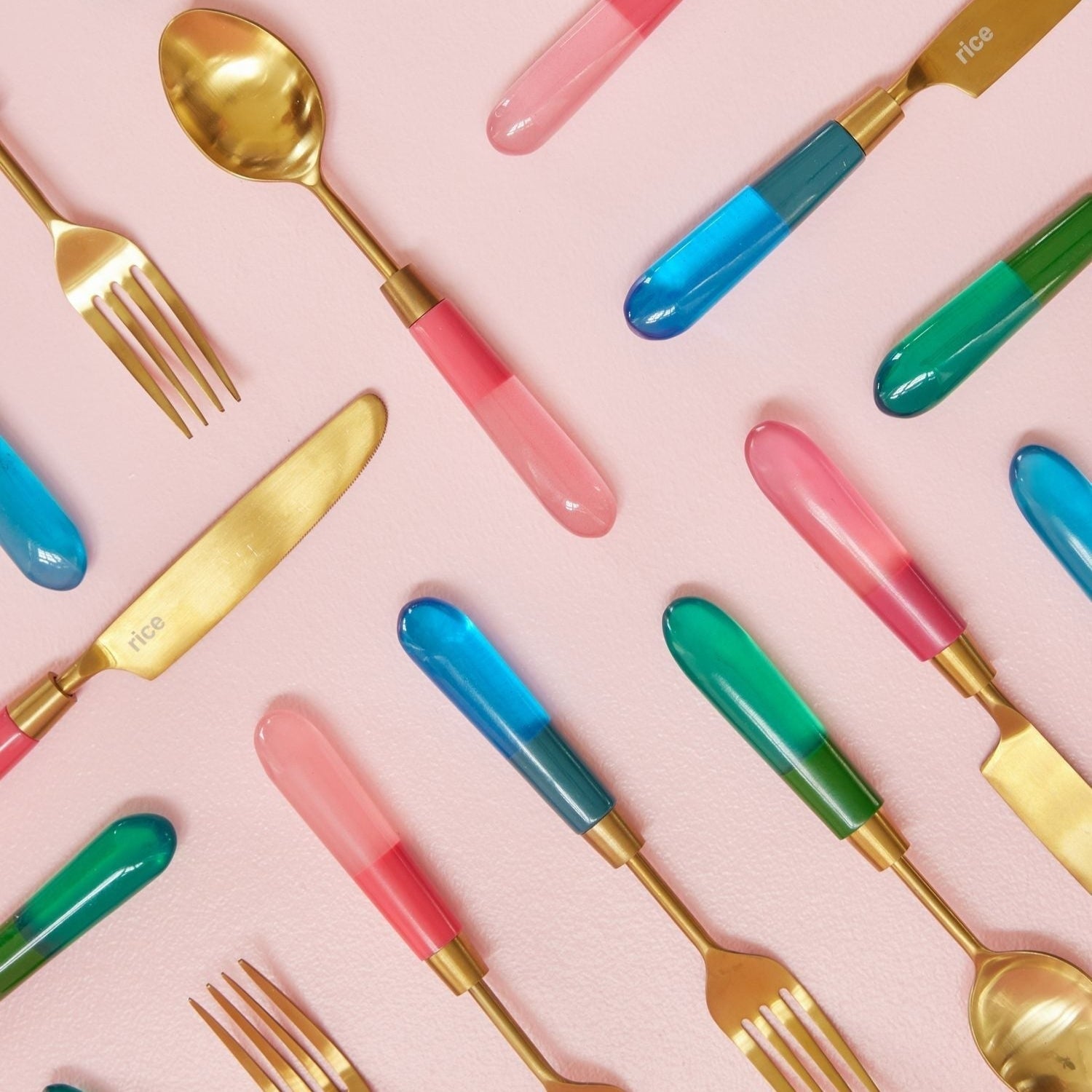 Stainless Steel Fork with Green Resin Handle