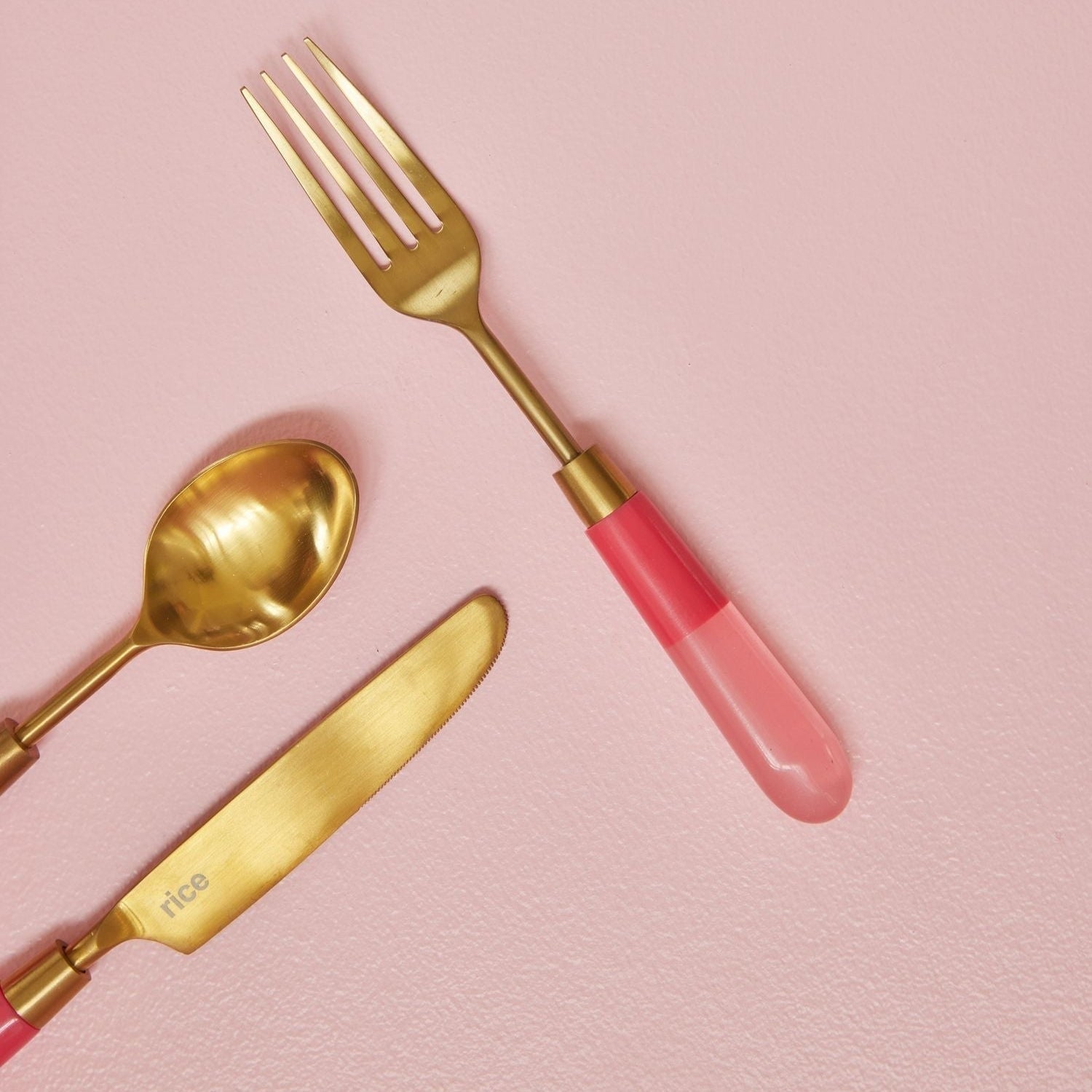 Stainless Steel Fork with Pink Resin Handle