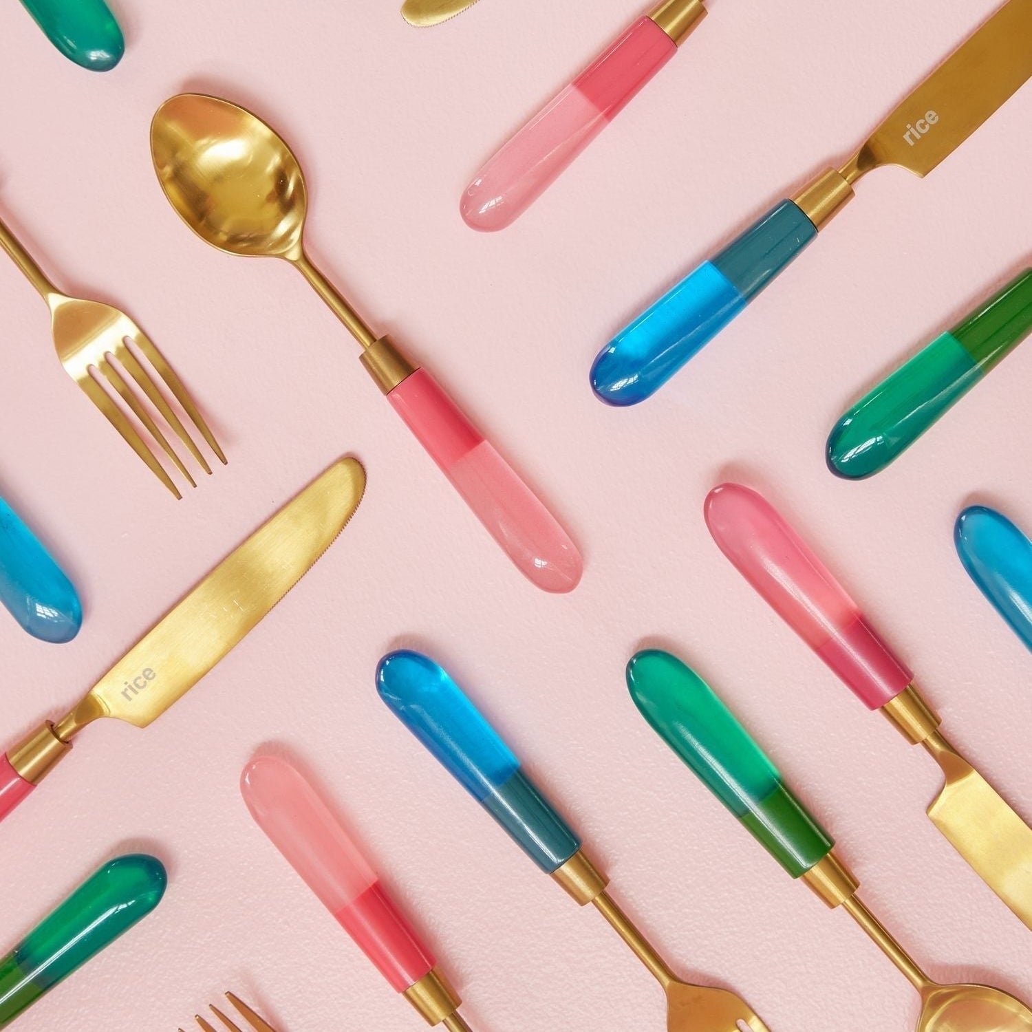 Stainless Steel Fork with Pink Resin Handle