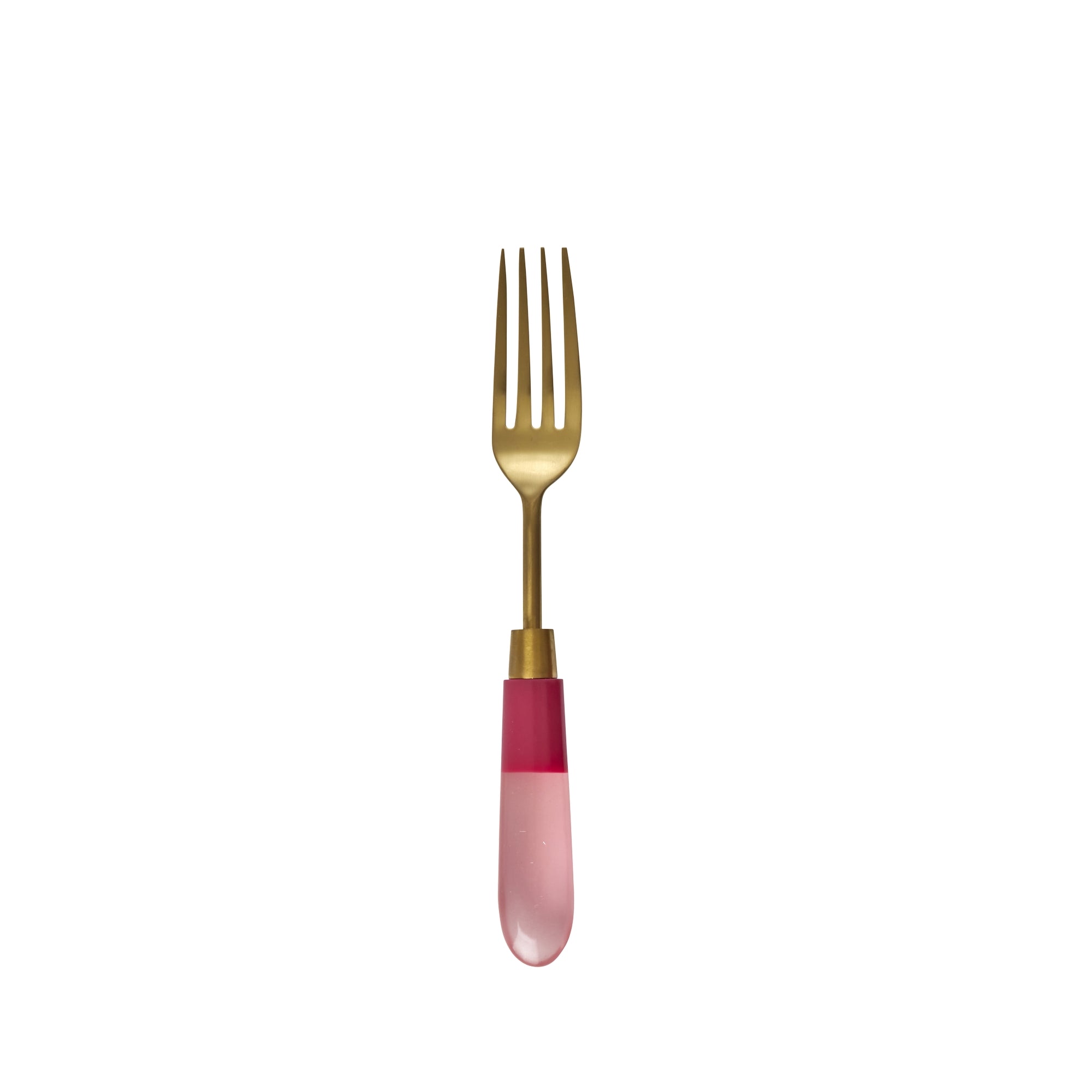 Stainless Steel Fork with Pink Resin Handle
