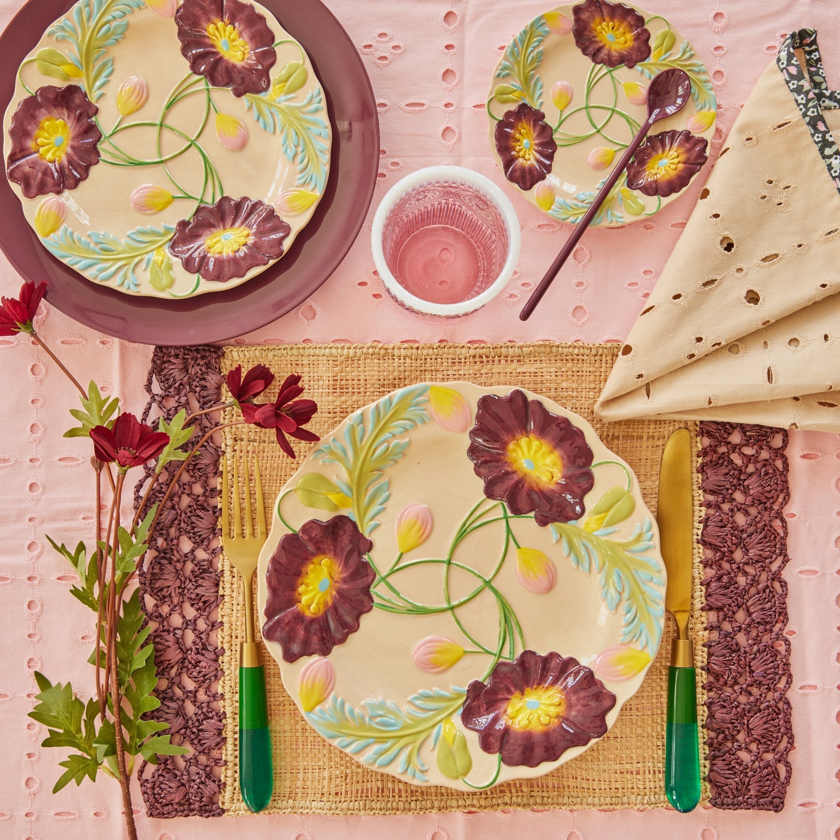 Stainless Steel Knife with Green Resin Handle