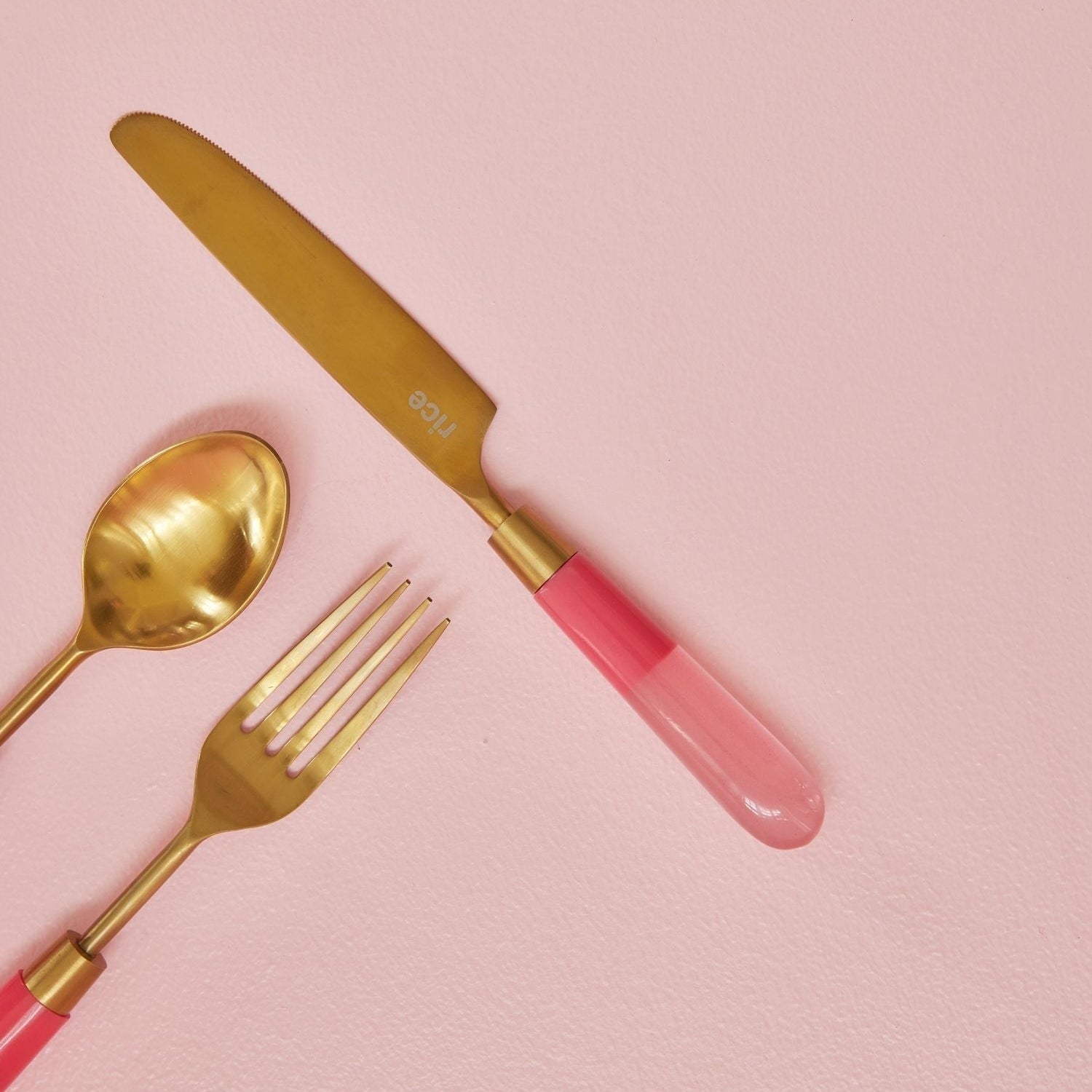 Stainless Steel Knife with Pink Resin Handle