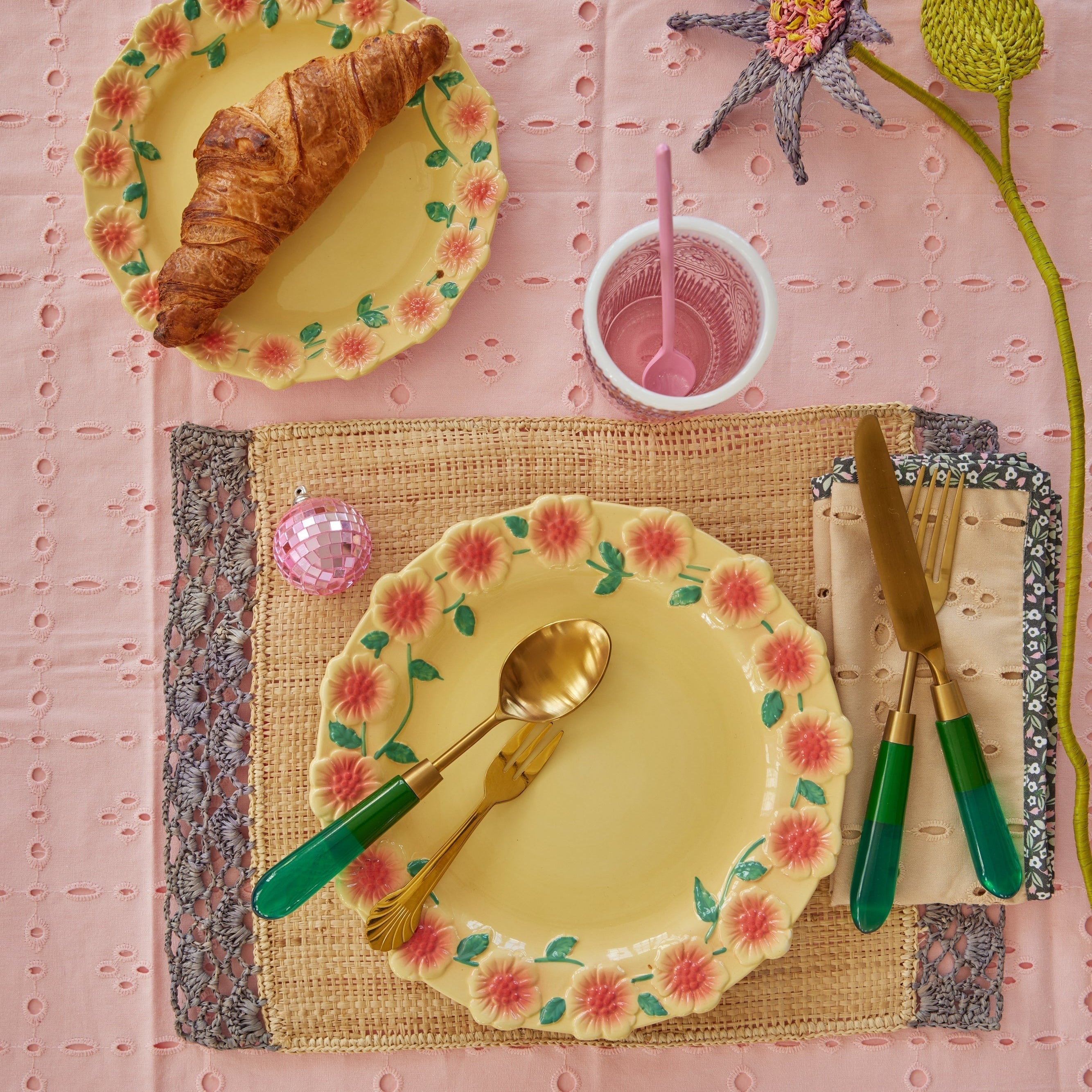 Stainless Steel Spoon with Green Resin Handle