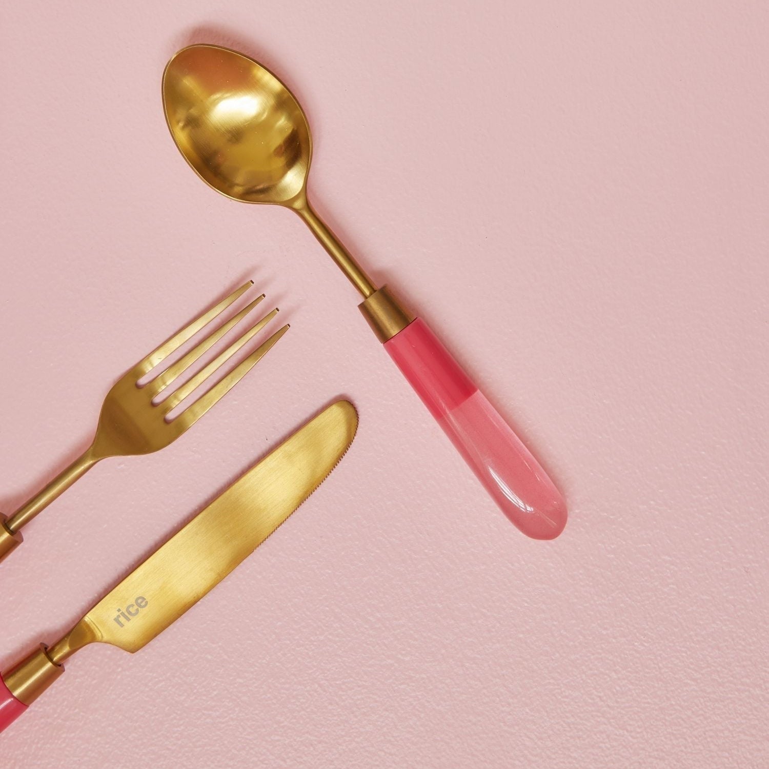 Stainless Steel Spoon with Pink Resin Handle