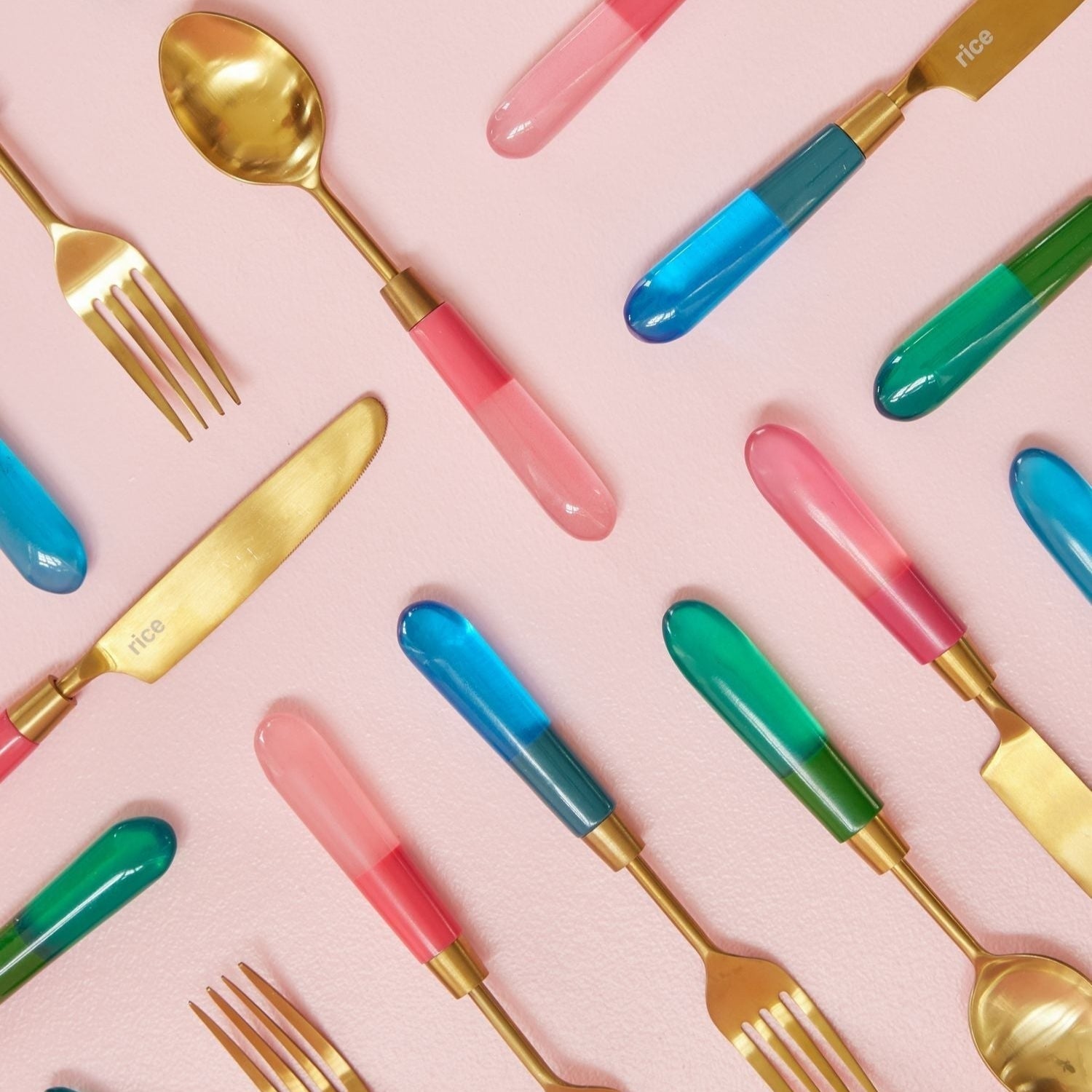 Stainless Steel Spoon with Pink Resin Handle