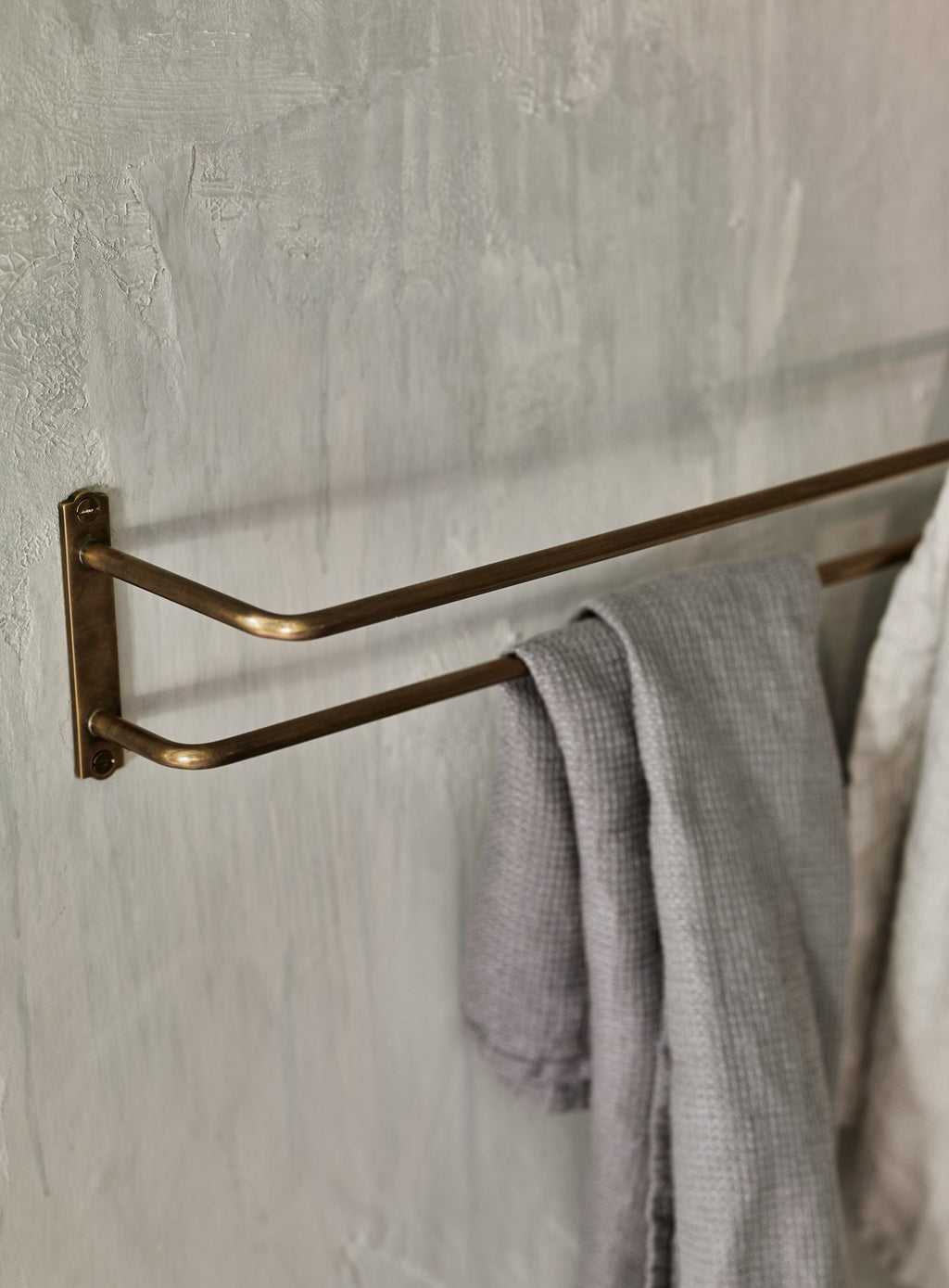 Bilton Double Towel Rail, Antique Brass