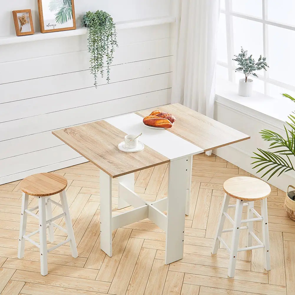 Wooden Droplead Foldable and Expandable Dining Table
