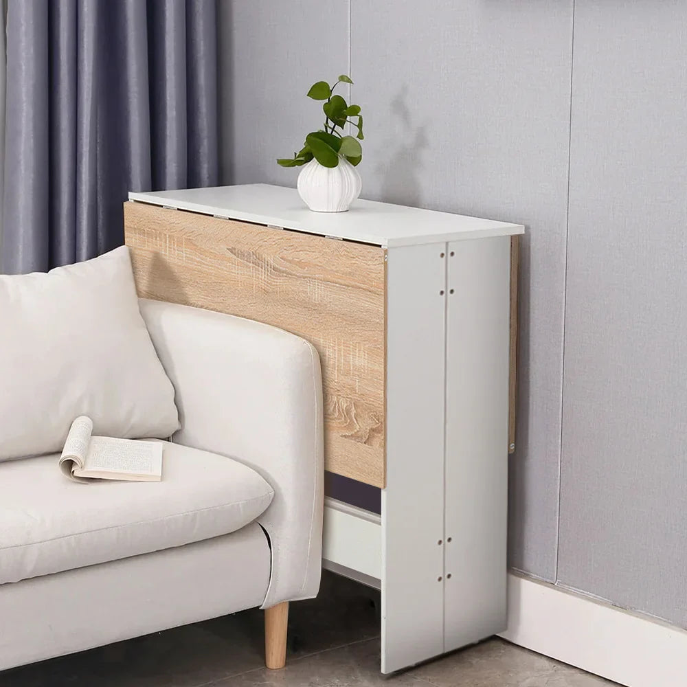 Wooden Droplead Foldable and Expandable Dining Table