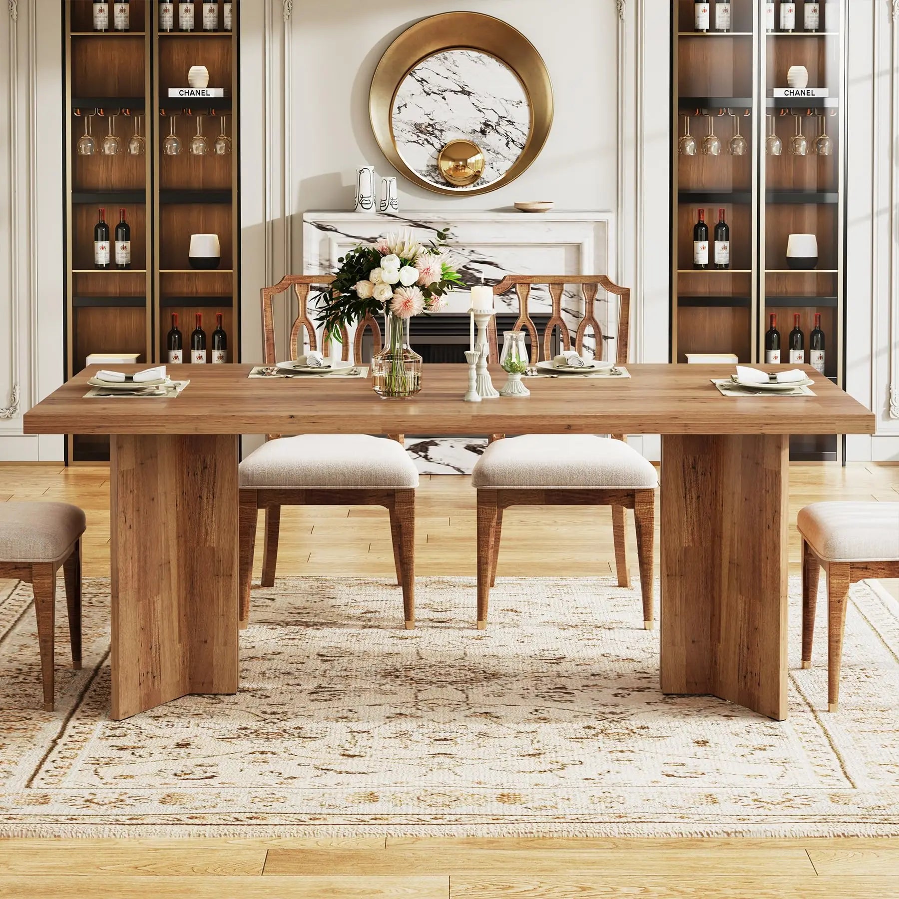 Farmena Walnut Effect Dining Table for 4-6