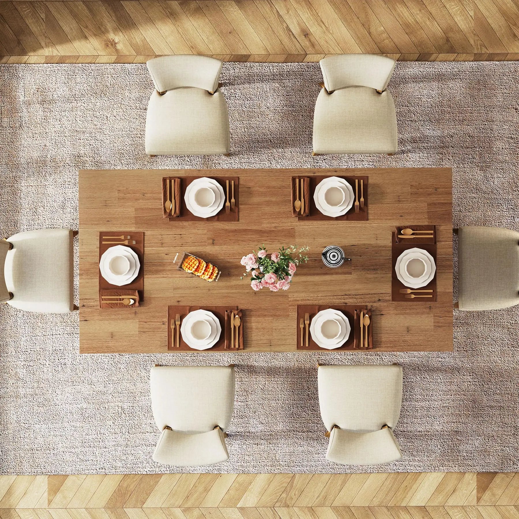 Farmena Walnut Effect Dining Table for 4-6