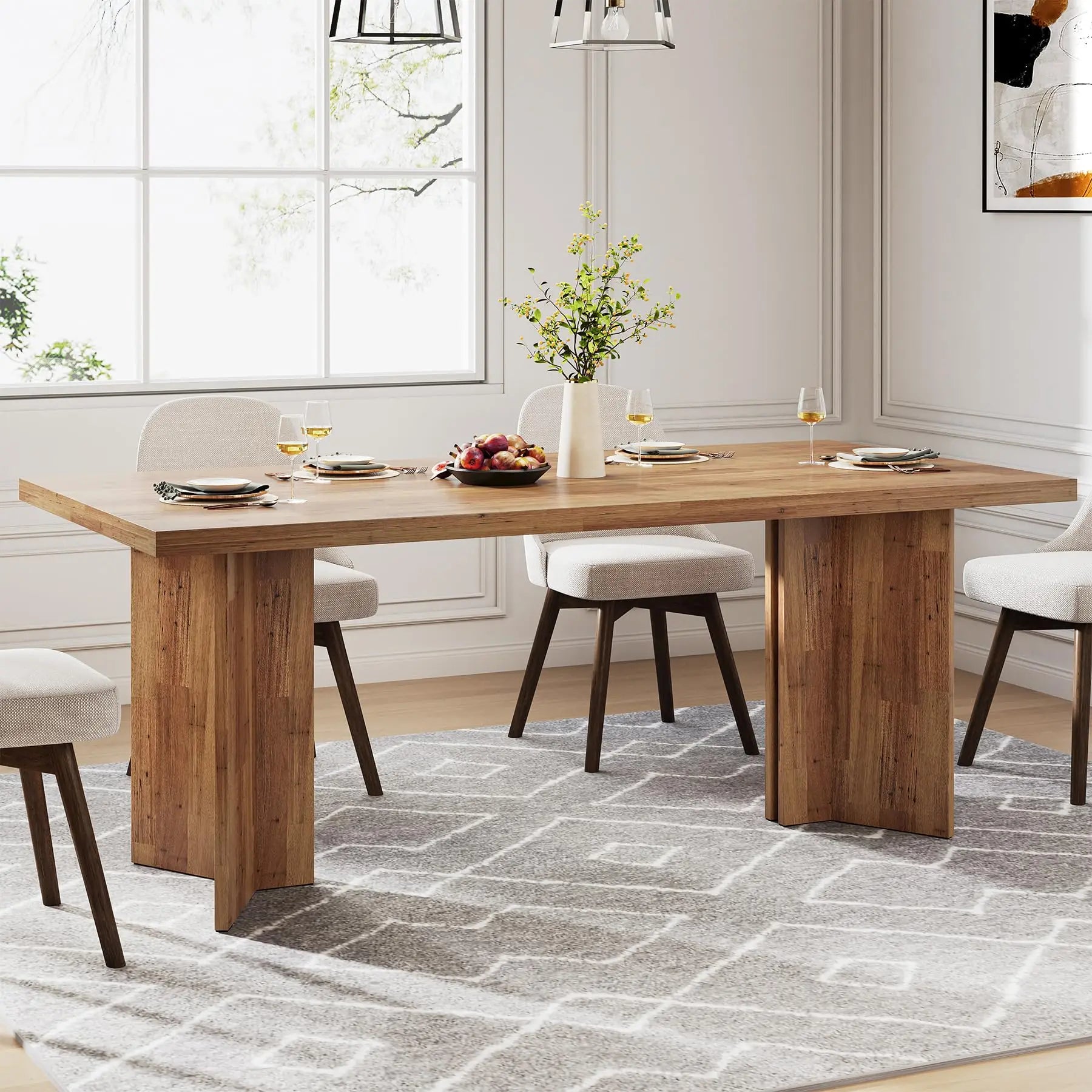Farmena Walnut Effect Dining Table for 4-6