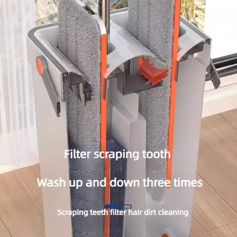 Hand Free Flat Floor With Bucket Mop 33cm