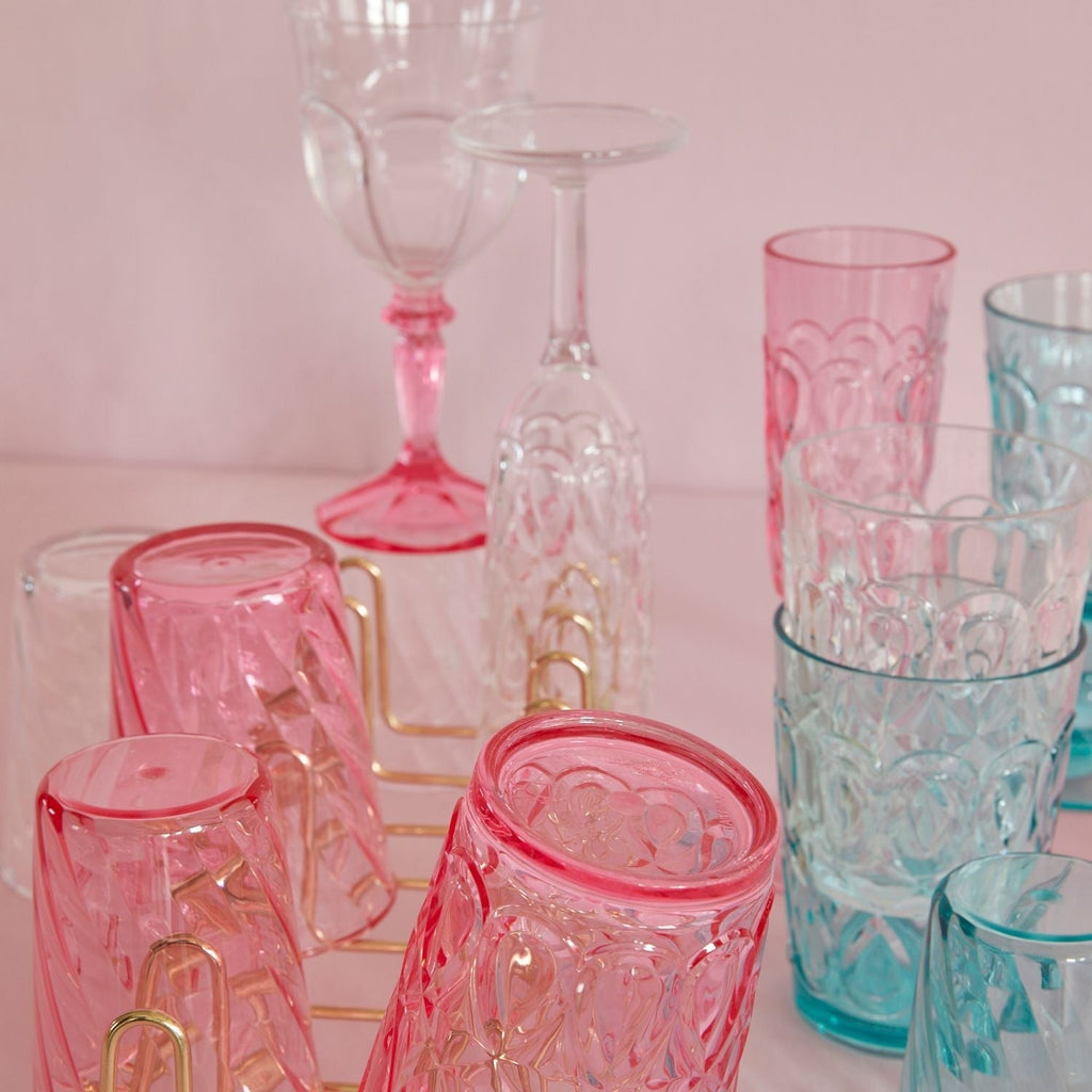 Acrylic Champagne Glass with Swirly Embossed Detail - Clear - 200 ml