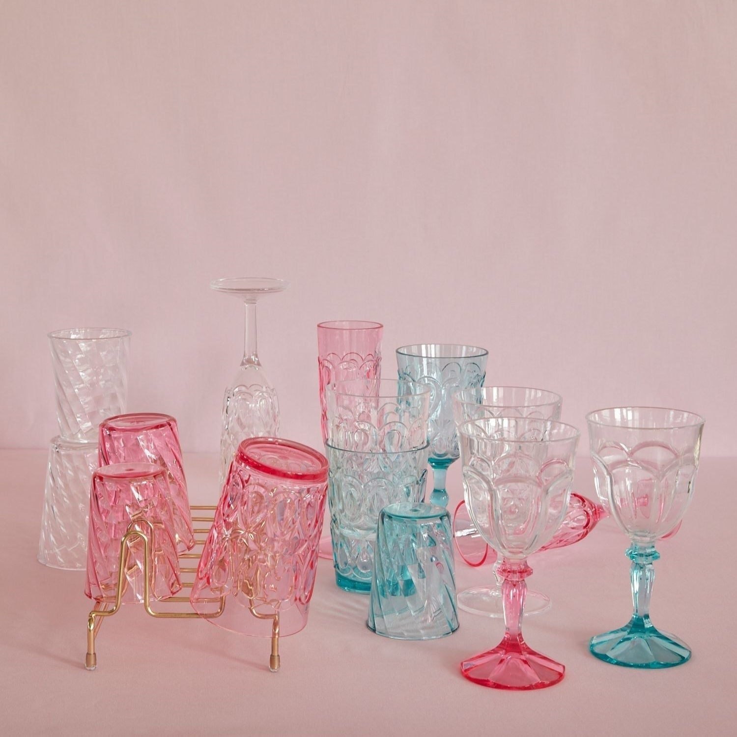 Acrylic Champagne Glass with Swirly Embossed Detail - Clear - 200 ml