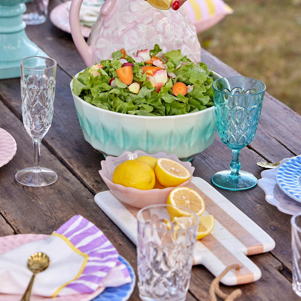 Acrylic Champagne Glass with Swirly Embossed Detail - Clear - 200 ml