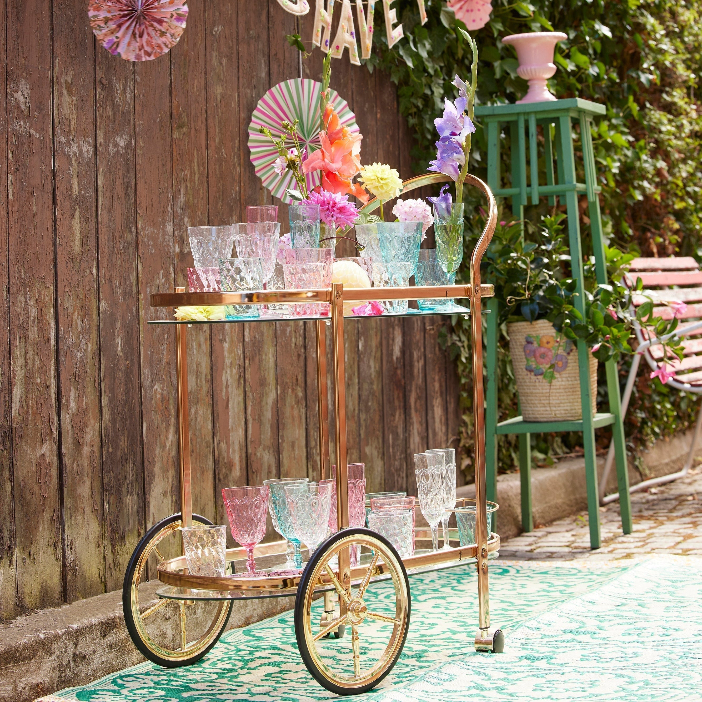 Acrylic Champagne Glass with Swirly Embossed Detail - Clear - 200 ml