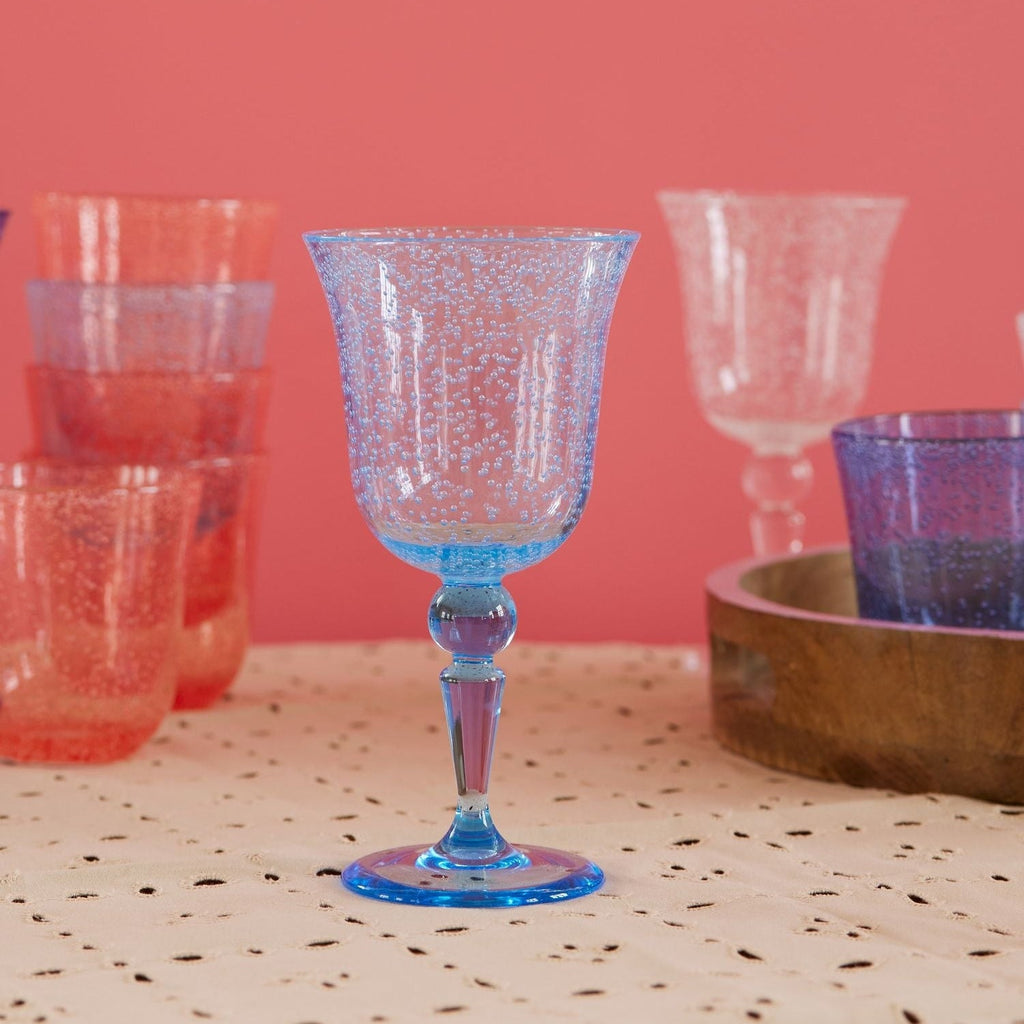 Acrylic Wine Glass in Bubble Design - Mint - 360 ml