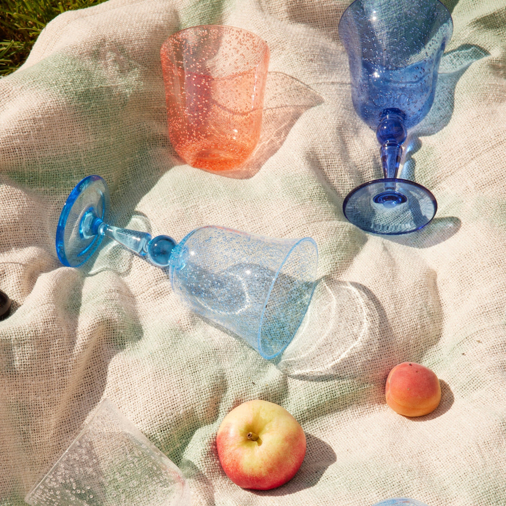 Acrylic Wine Glass in Bubble Design - Mint - 360 ml