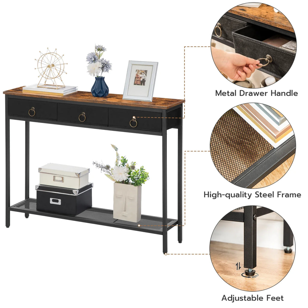 Hoobro Narrow Entryway Console Table With 2 Drawers