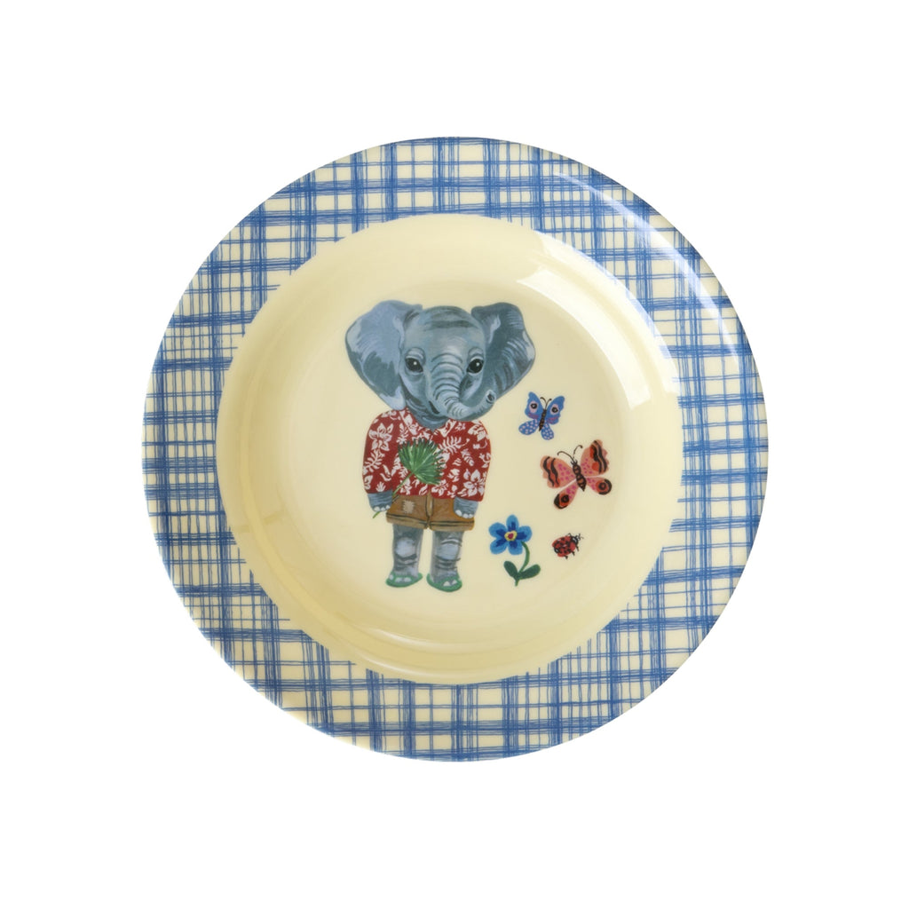 Melamine Kids Bowl with Nathalie Lété Print - Blue- 250 ml