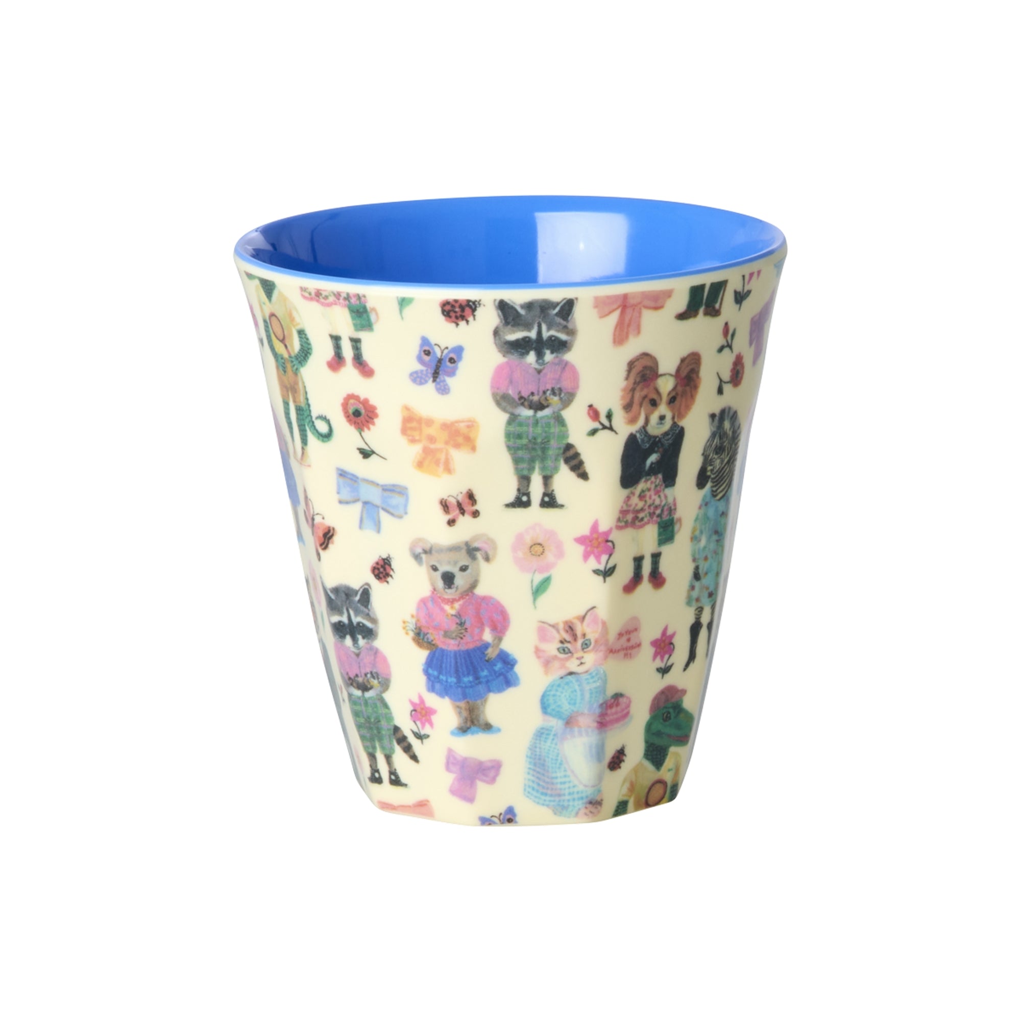 Melamine Kids Cup with Nathalie Lété Print - Blue - Small - 160 ml